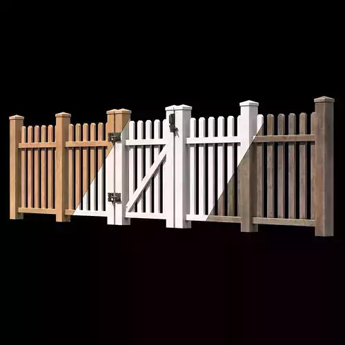 Wooden Fence set PBR 11
