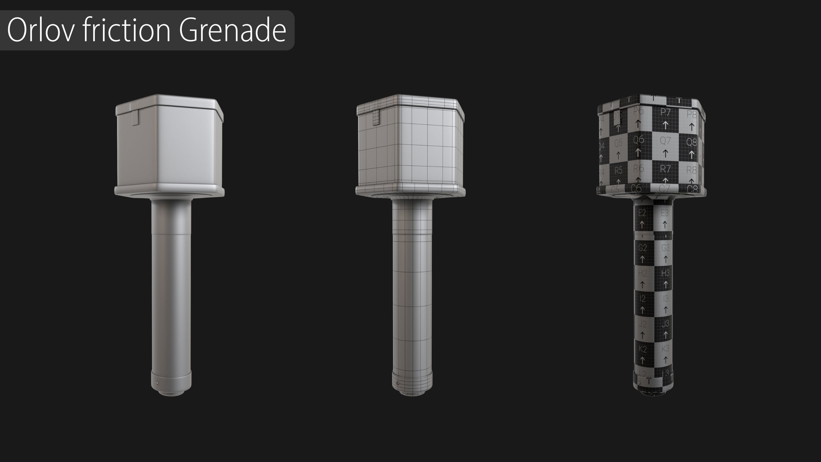 Grenade Collection - 40 Grenades with Zbrush IMM Brushes   3D model_25