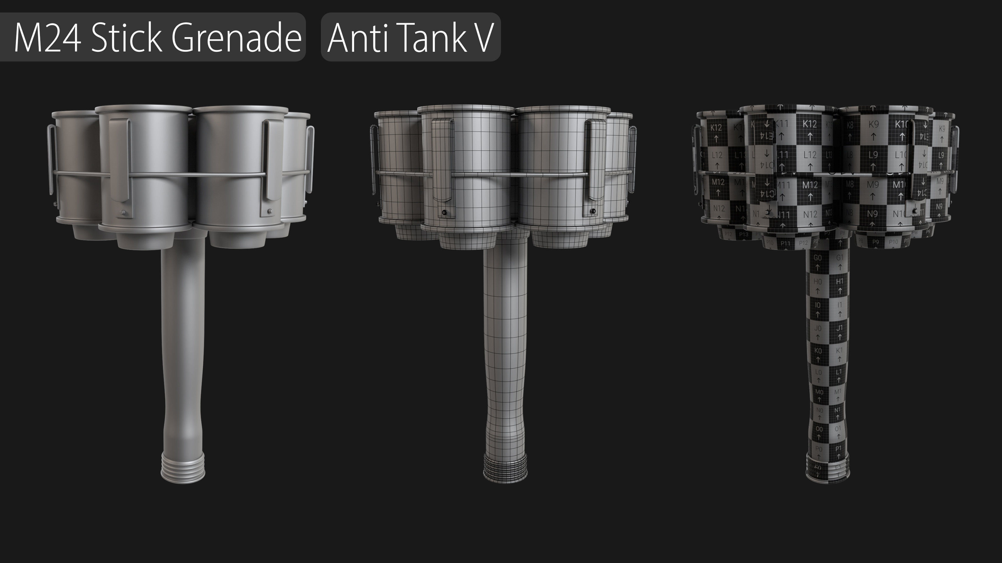 Grenade Collection - 40 Grenades with Zbrush IMM Brushes   3D model_13