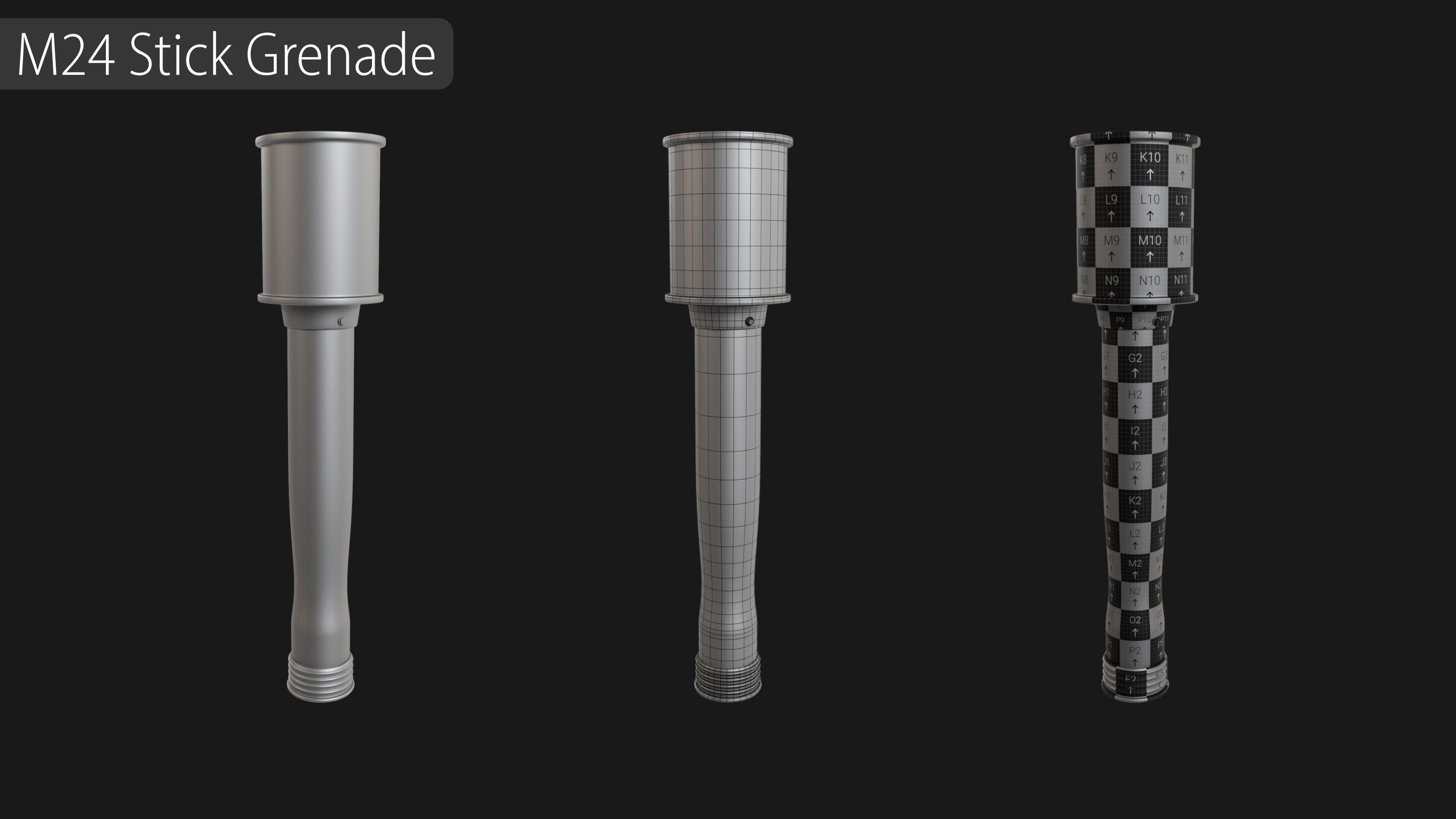 Grenade Collection - 40 Grenades with Zbrush IMM Brushes   3D model_12