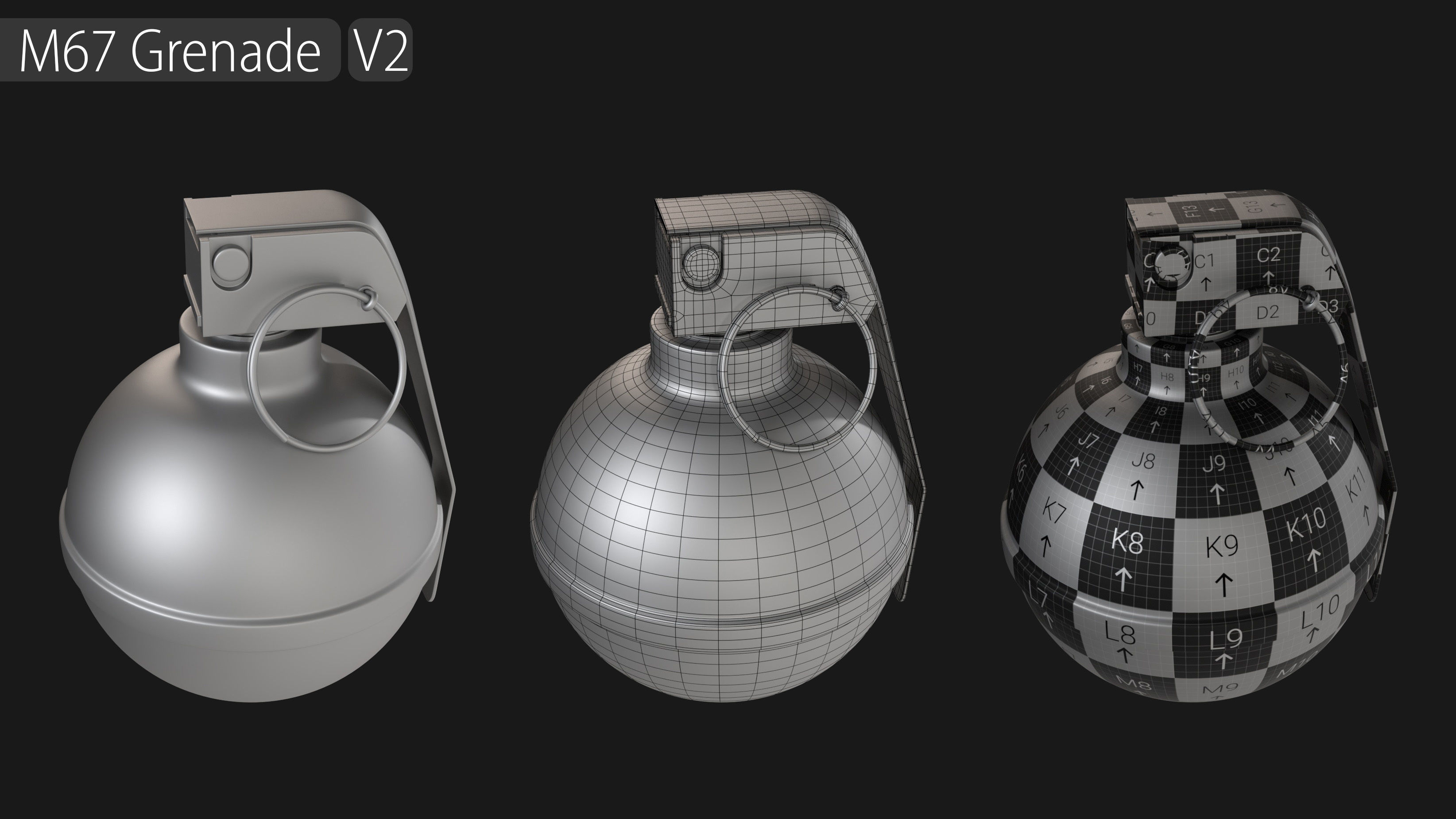 Grenade Collection - 40 Grenades with Zbrush IMM Brushes   3D model_4