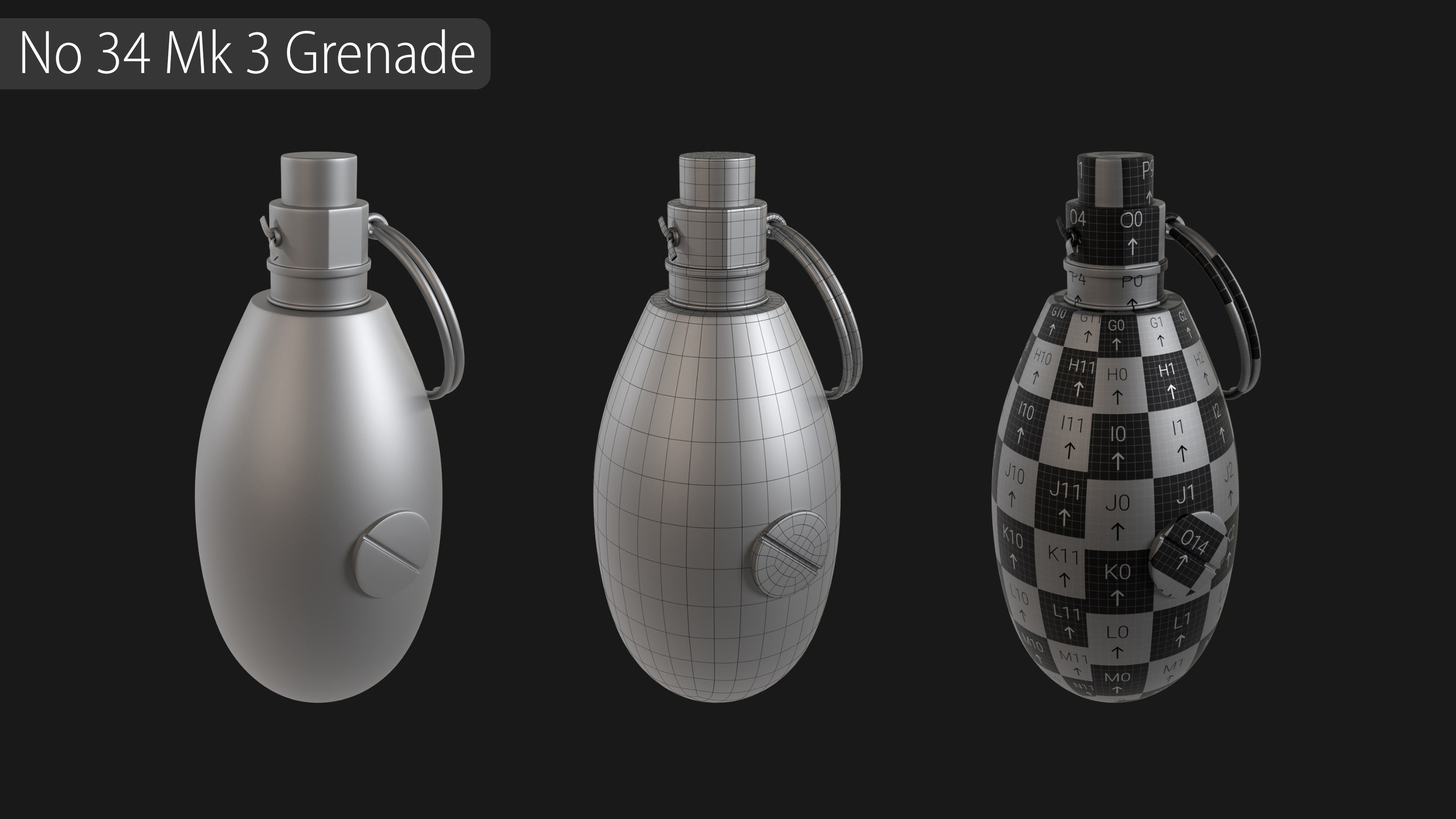 Grenade Collection - 40 Grenades with Zbrush IMM Brushes   3D model_8