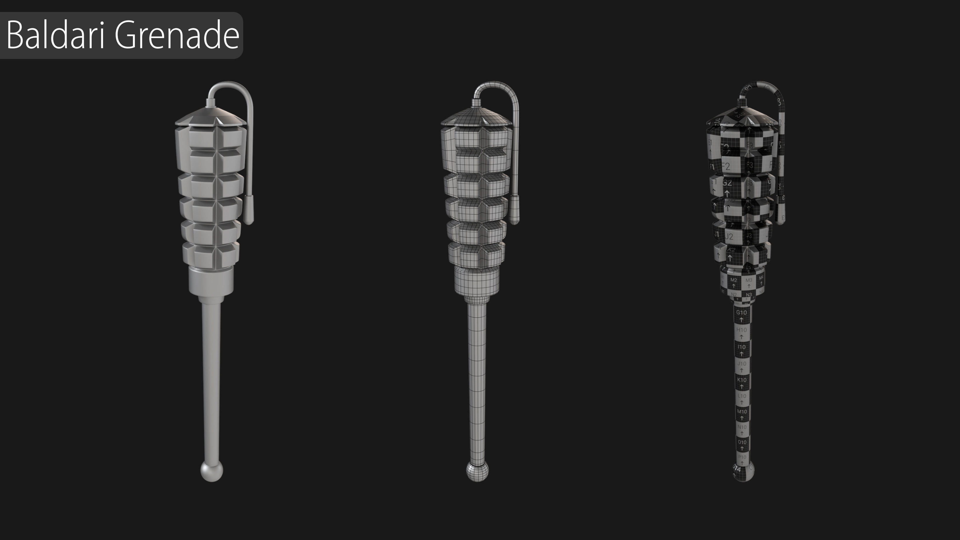 Grenade Collection - 40 Grenades with Zbrush IMM Brushes   3D model_19