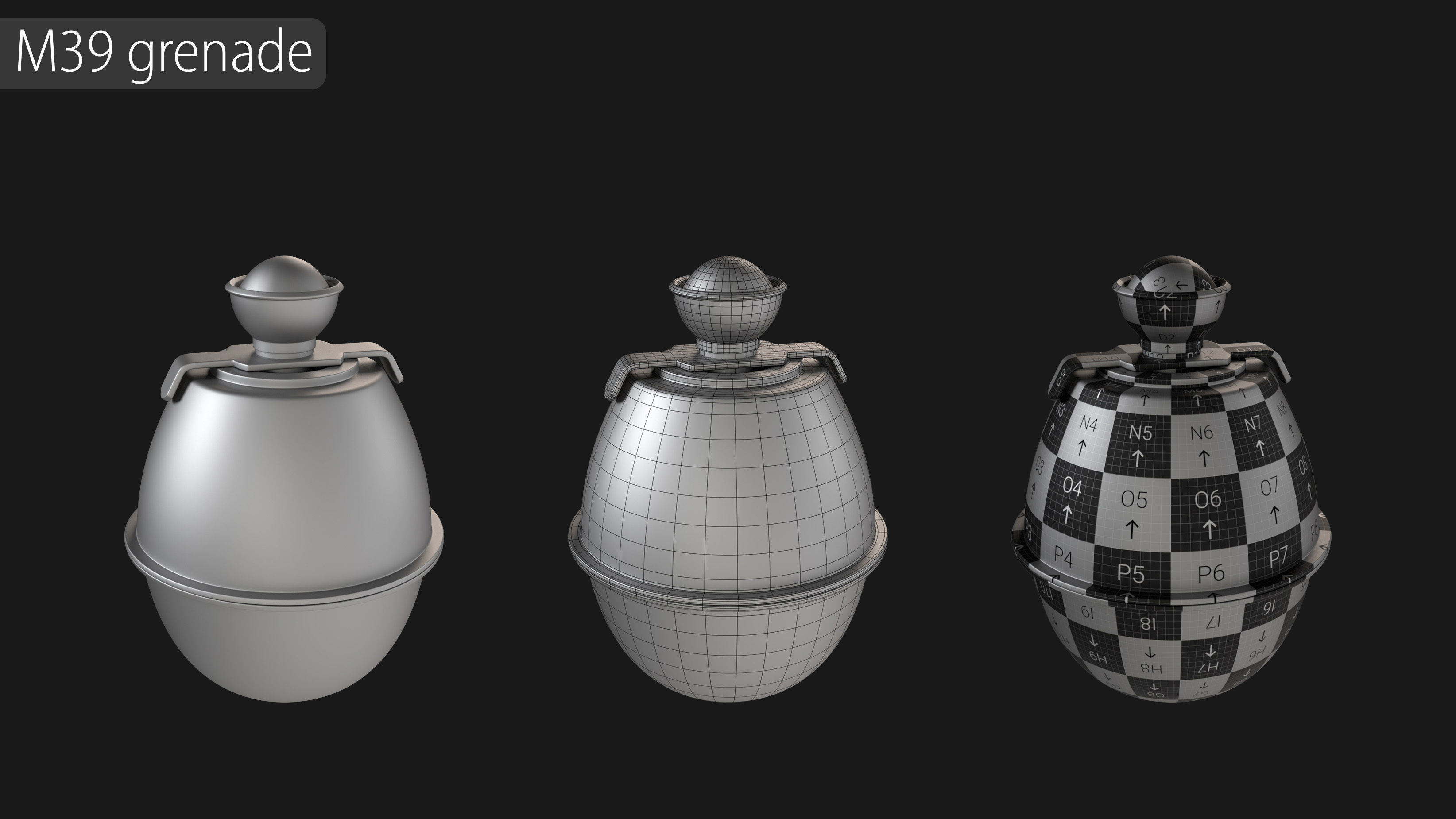 Grenade Collection - 40 Grenades with Zbrush IMM Brushes   3D model_15