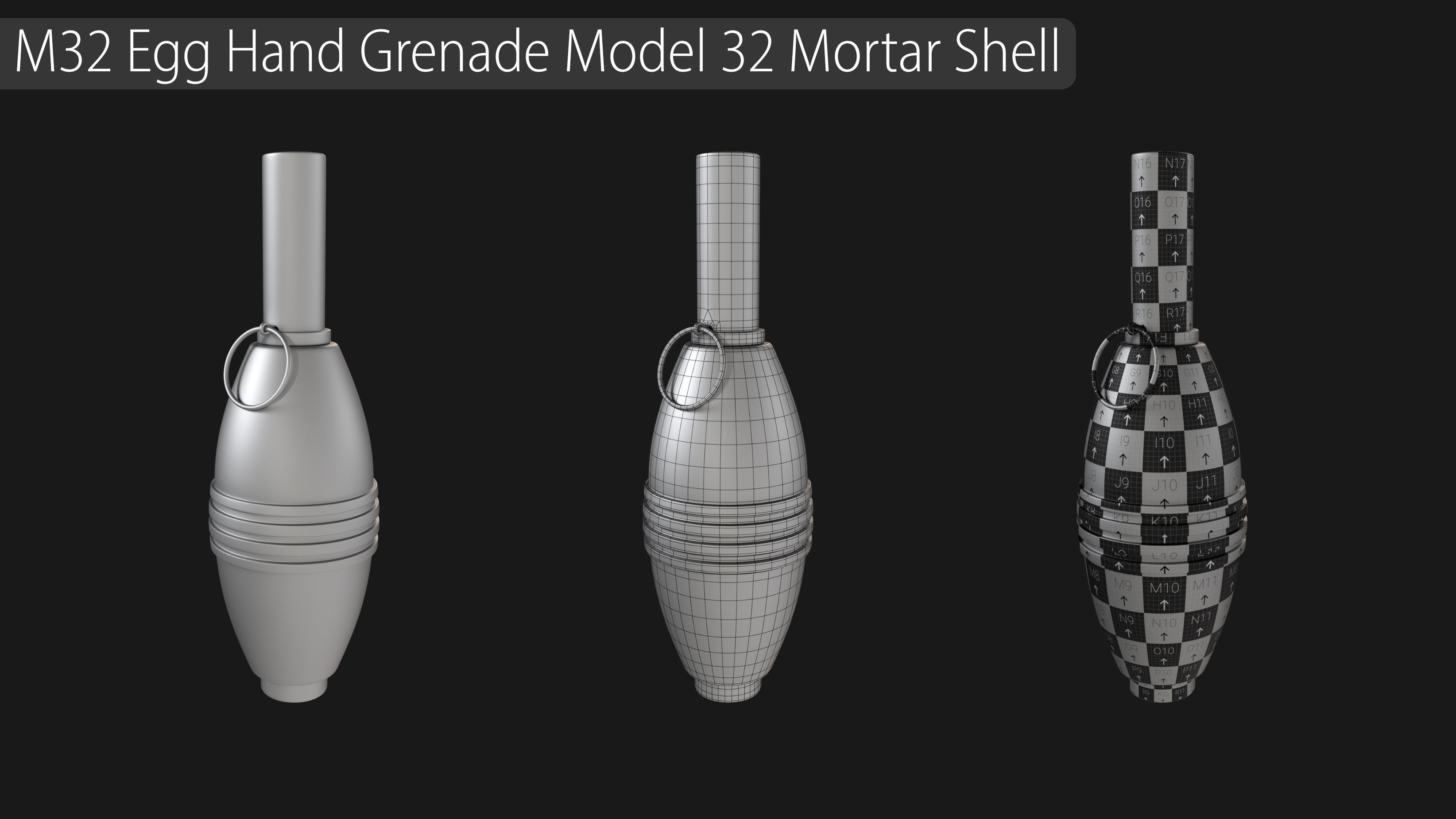 Grenade Collection - 40 Grenades with Zbrush IMM Brushes   3D model_27