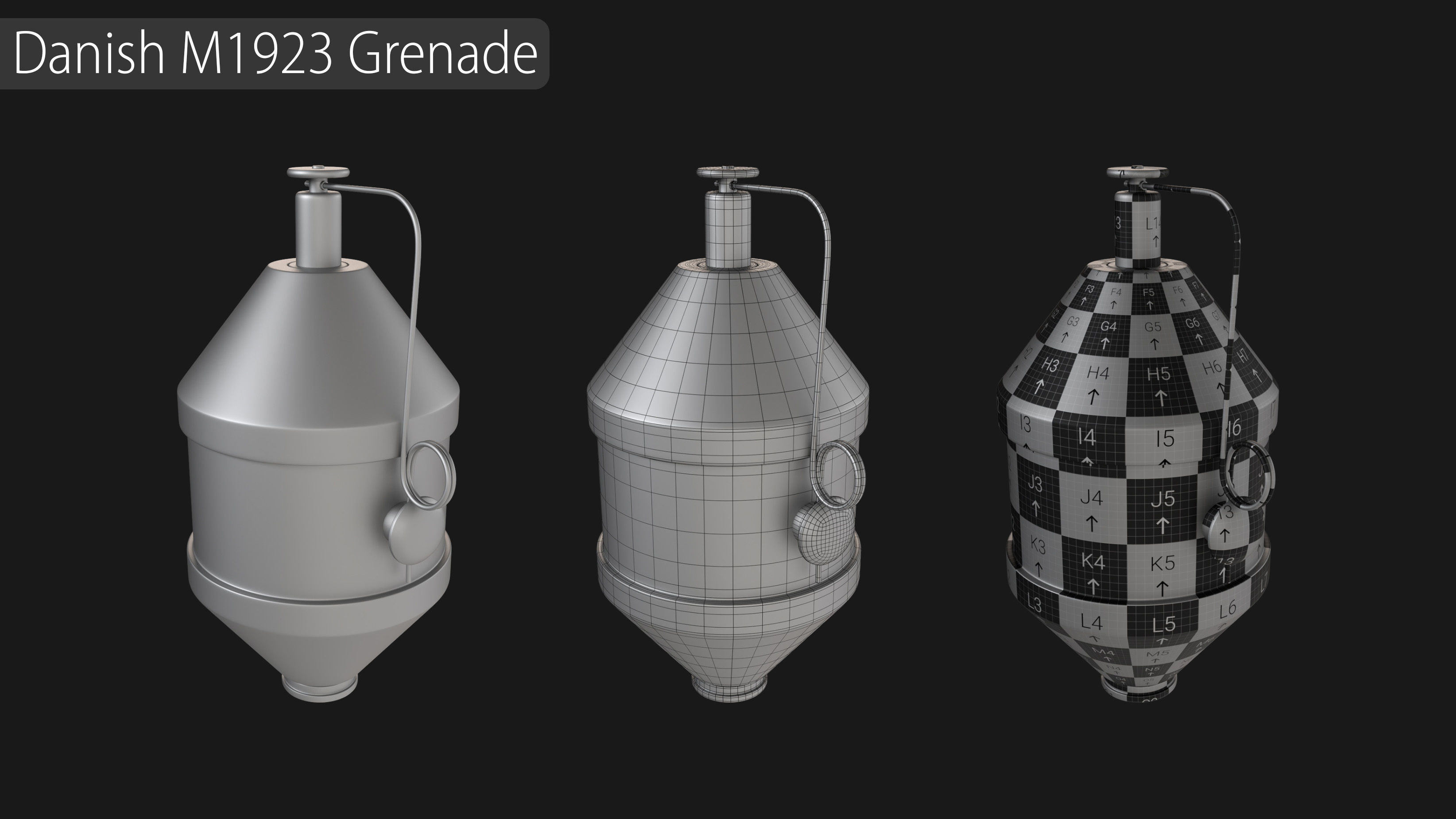 Grenade Collection - 40 Grenades with Zbrush IMM Brushes   3D model_16