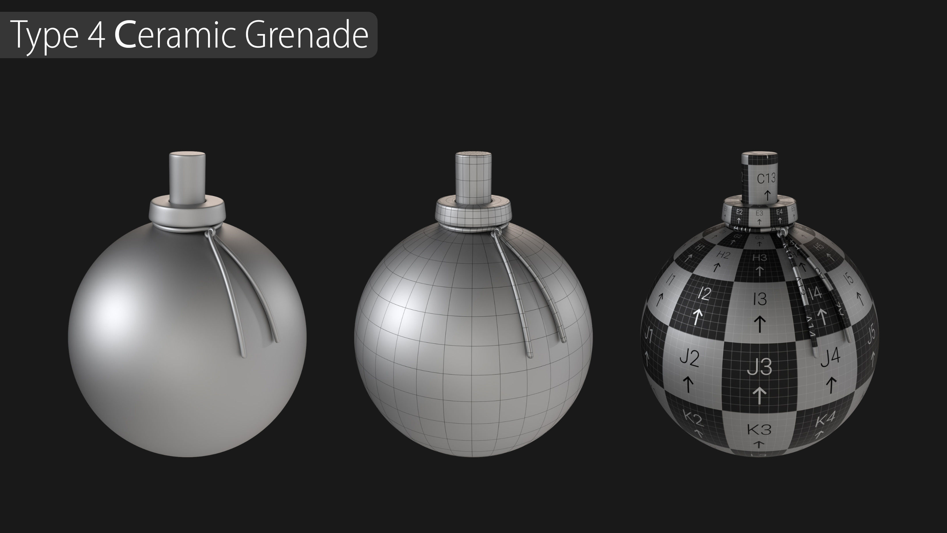 Grenade Collection - 40 Grenades with Zbrush IMM Brushes   3D model_10