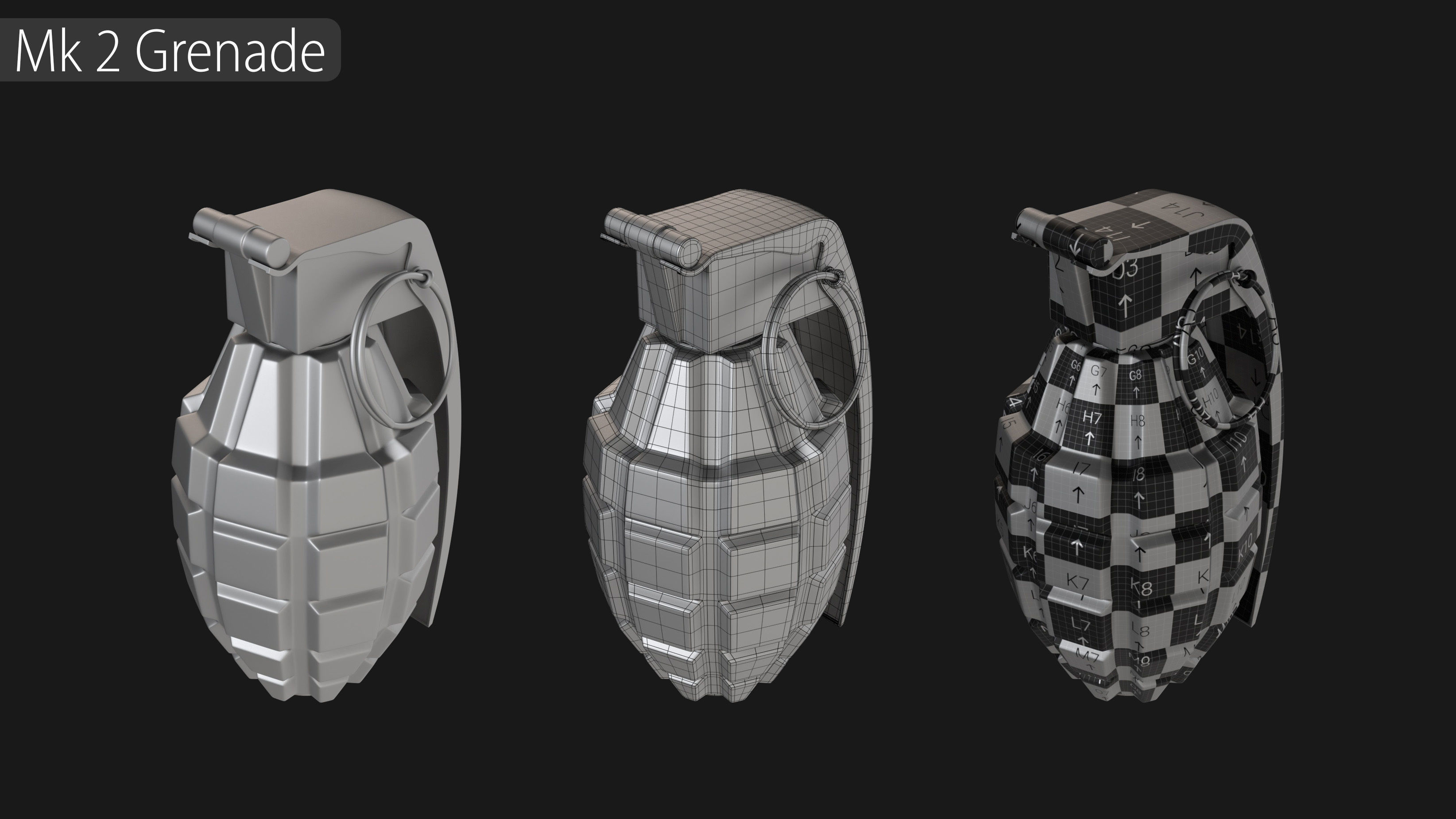 Grenade Collection - 40 Grenades with Zbrush IMM Brushes   3D model_2