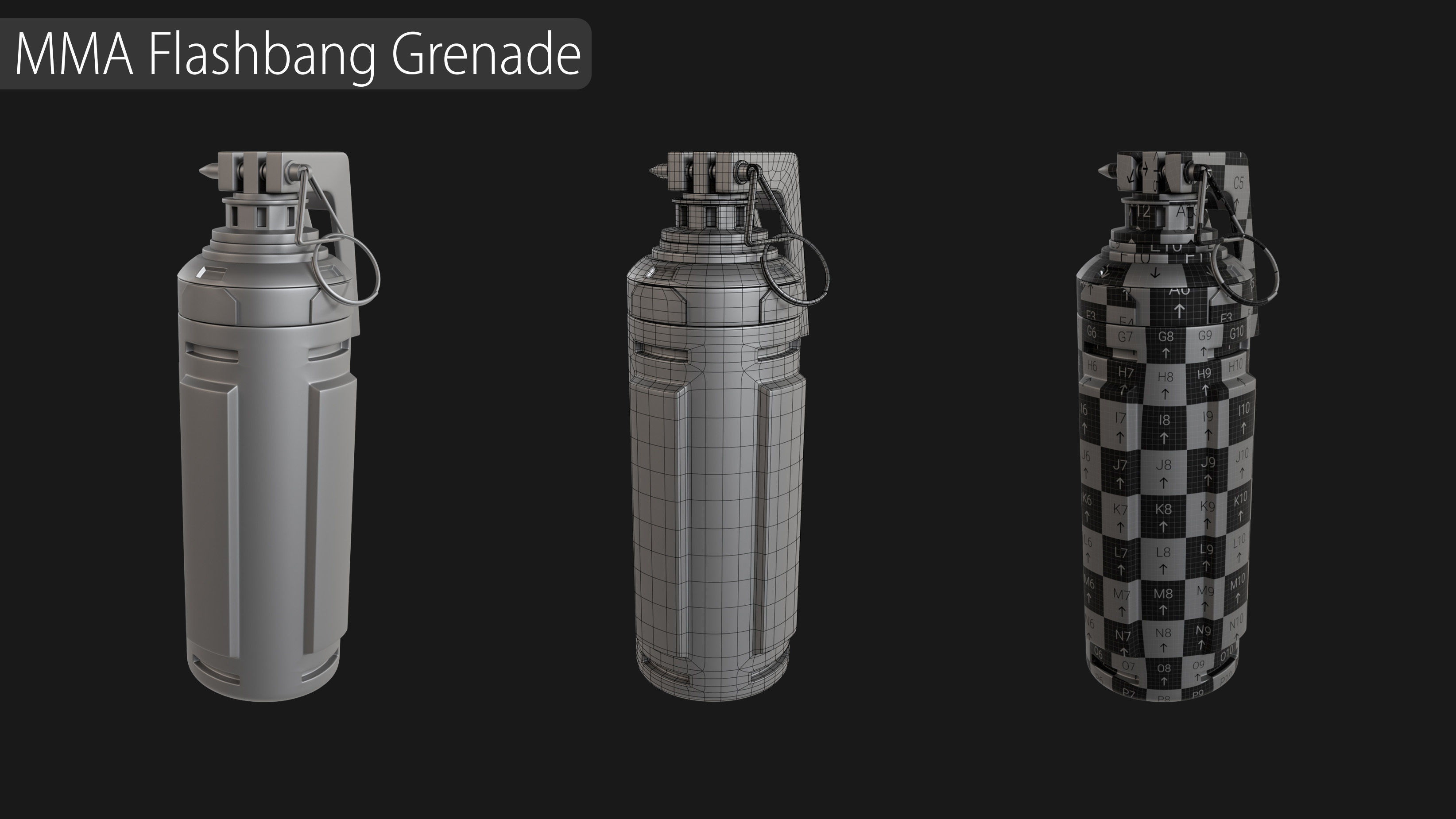 Grenade Collection - 40 Grenades with Zbrush IMM Brushes   3D model_38