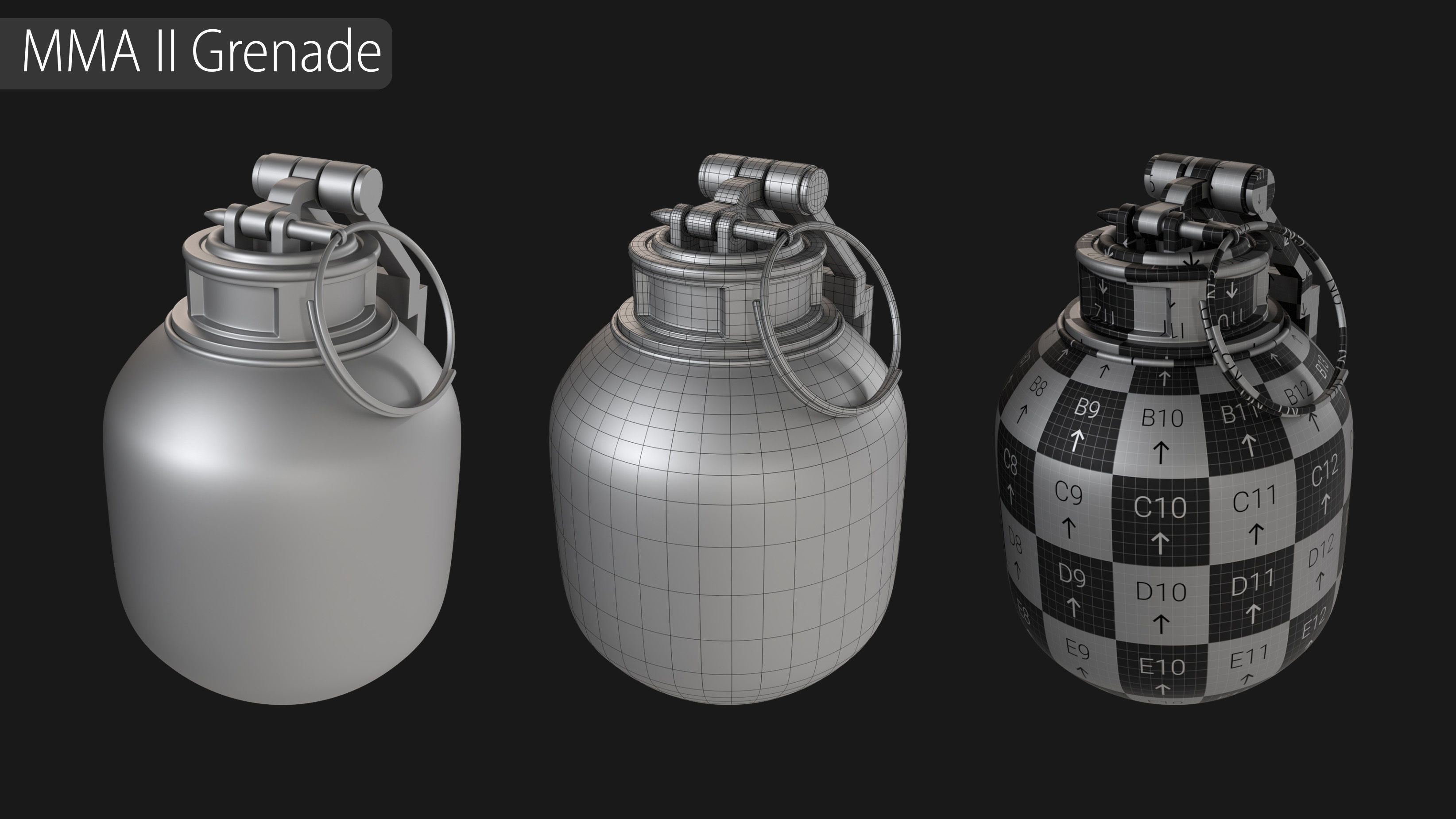 Grenade Collection - 40 Grenades with Zbrush IMM Brushes   3D model_29