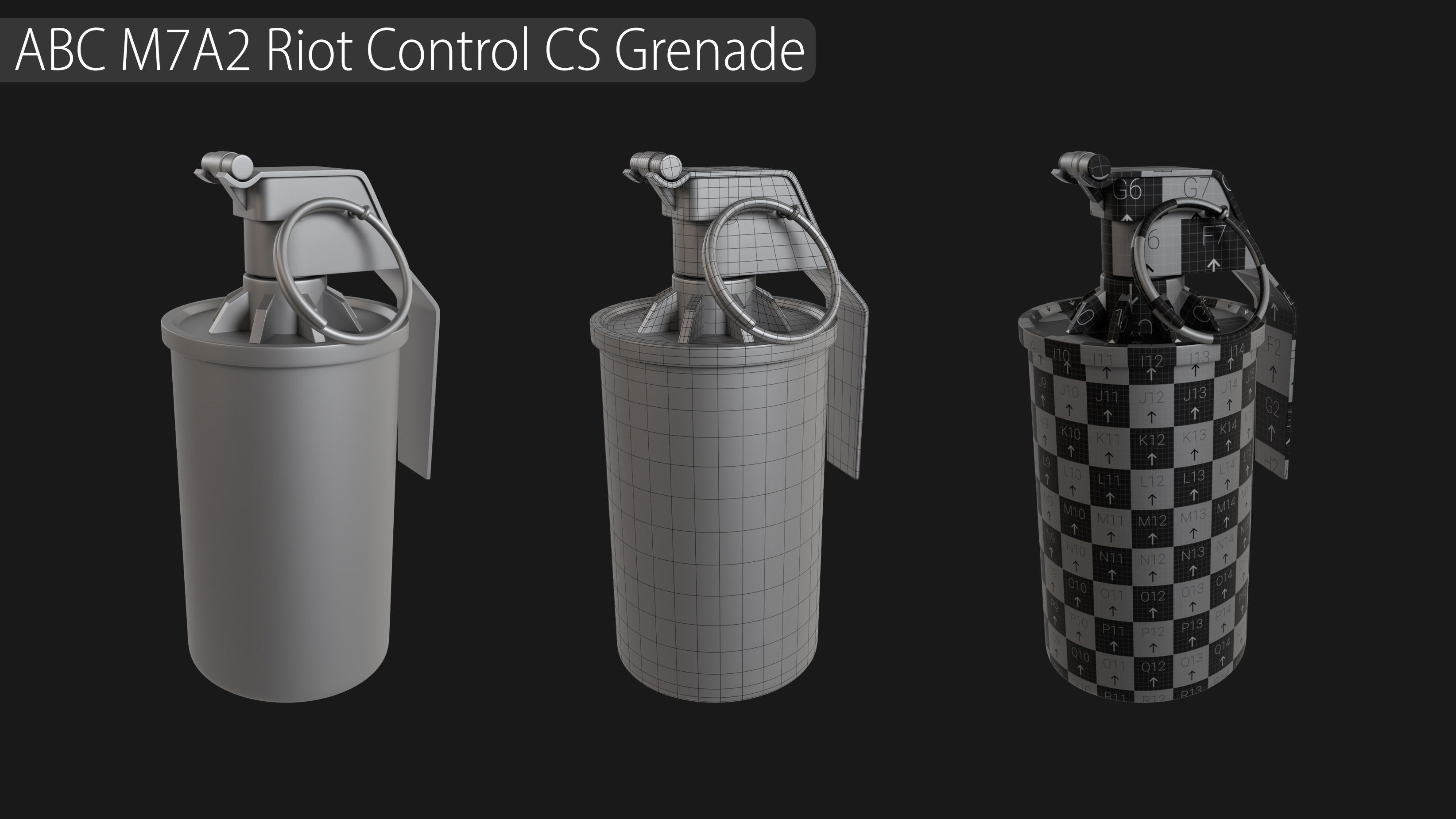Grenade Collection - 40 Grenades with Zbrush IMM Brushes   3D model_34