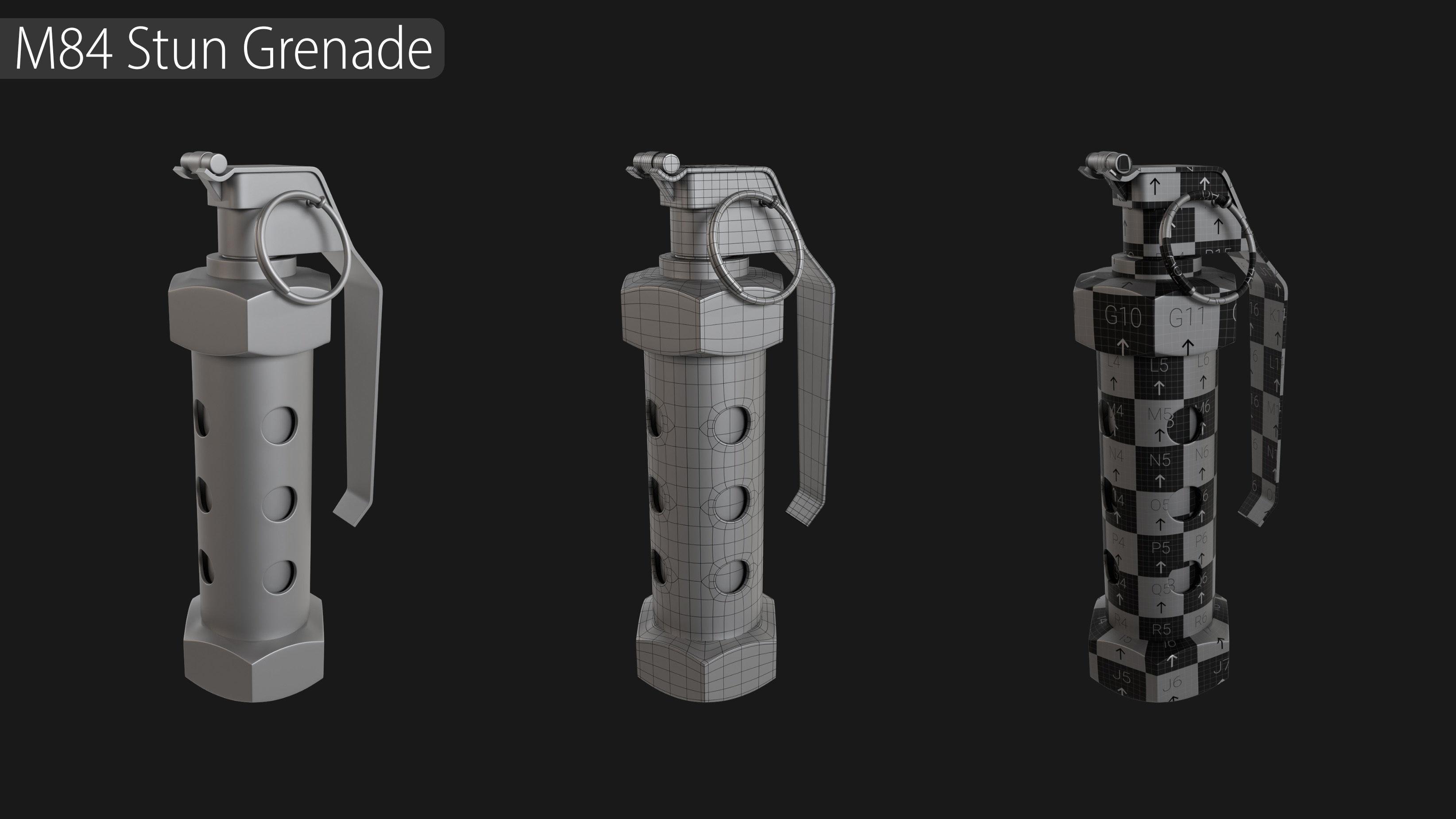Grenade Collection - 40 Grenades with Zbrush IMM Brushes   3D model_33