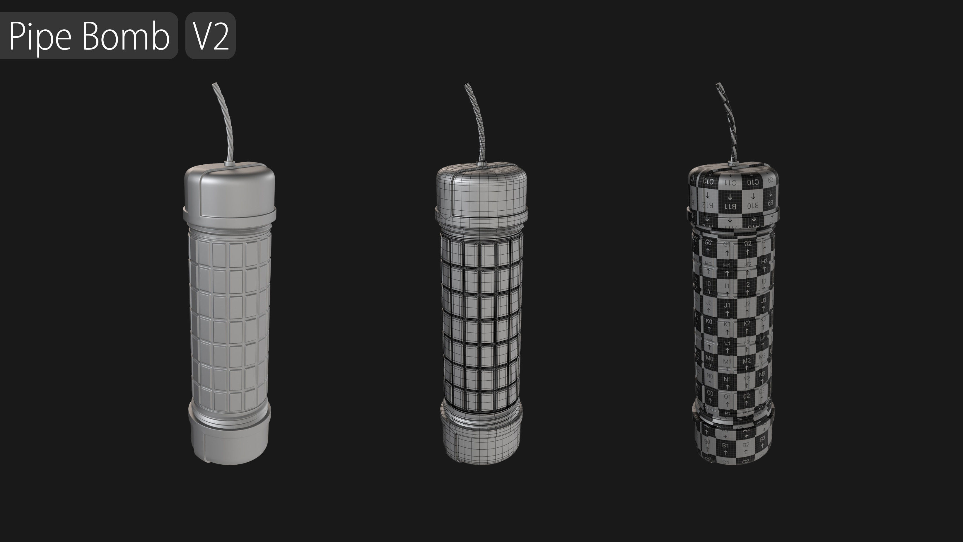 Grenade Collection - 40 Grenades with Zbrush IMM Brushes   3D model_31