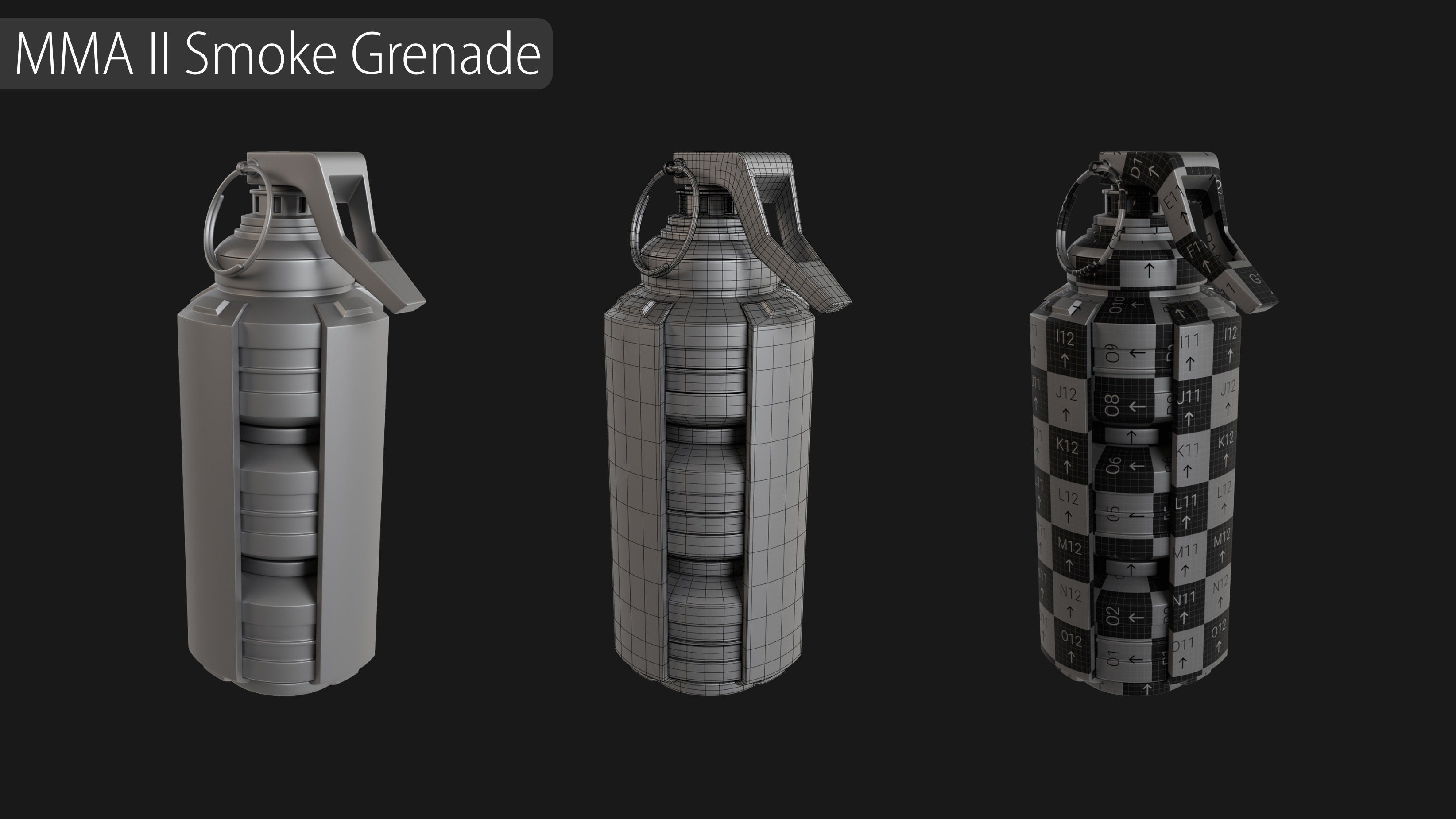Grenade Collection - 40 Grenades with Zbrush IMM Brushes   3D model_40