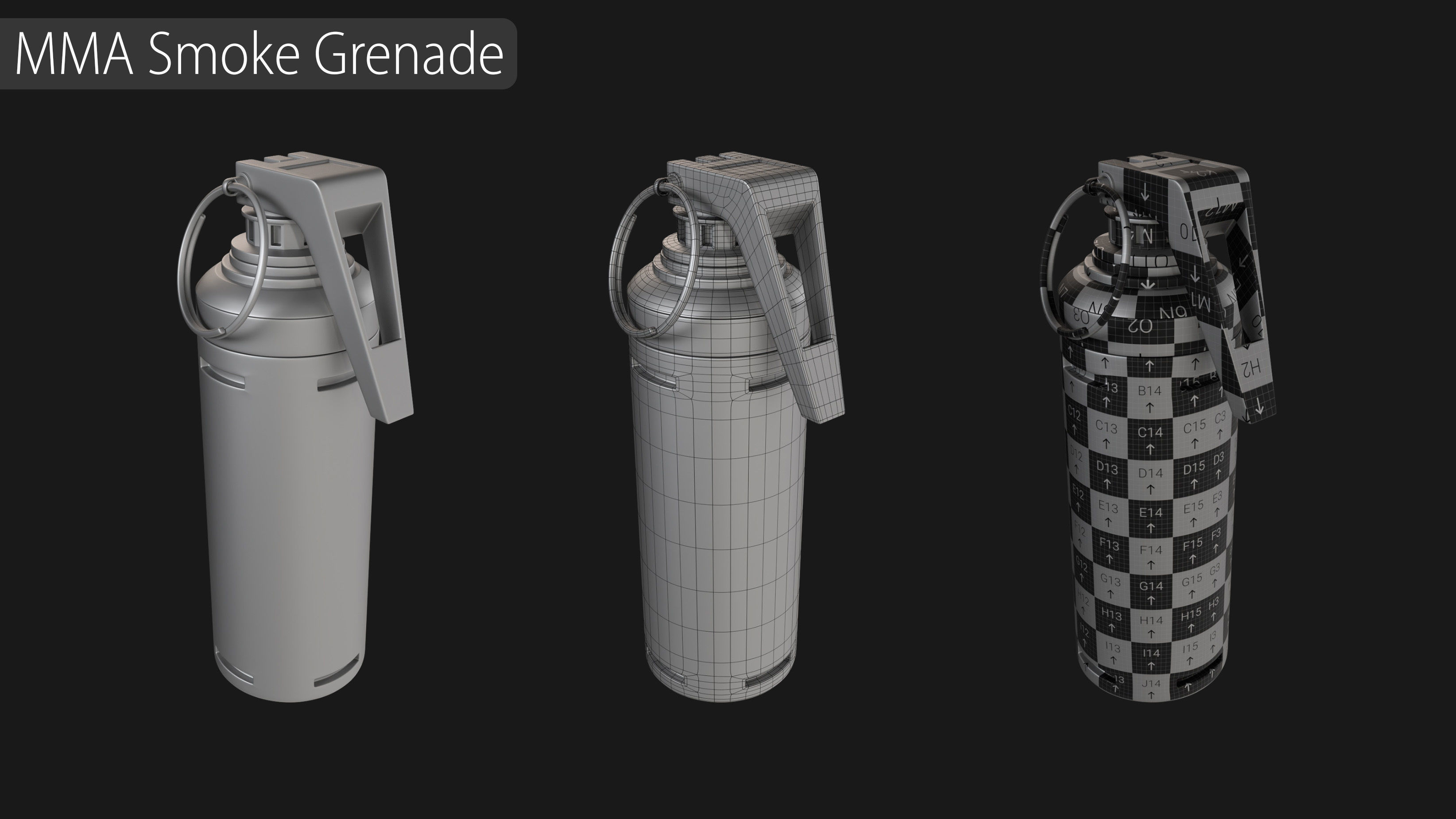 Grenade Collection - 40 Grenades with Zbrush IMM Brushes   3D model_39