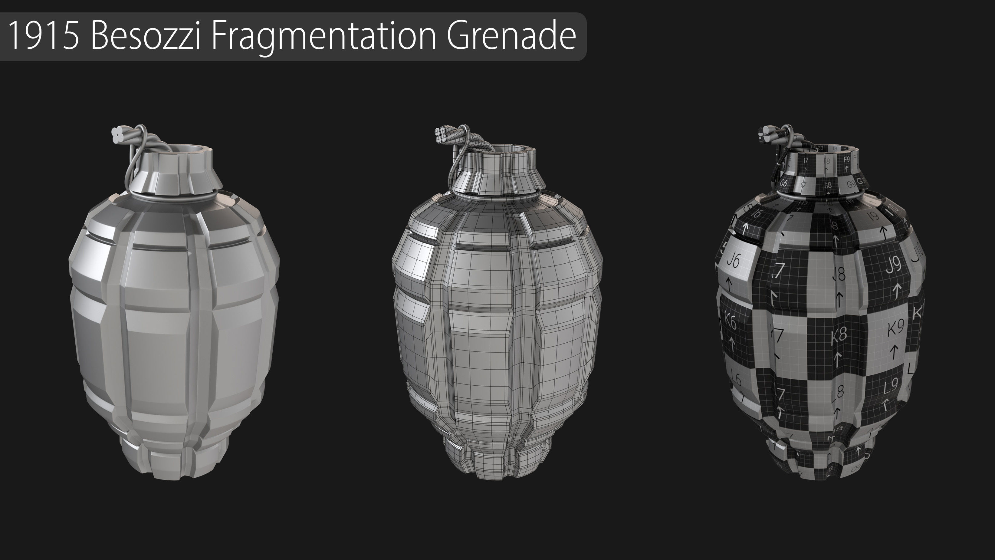 Grenade Collection - 40 Grenades with Zbrush IMM Brushes   3D model_20