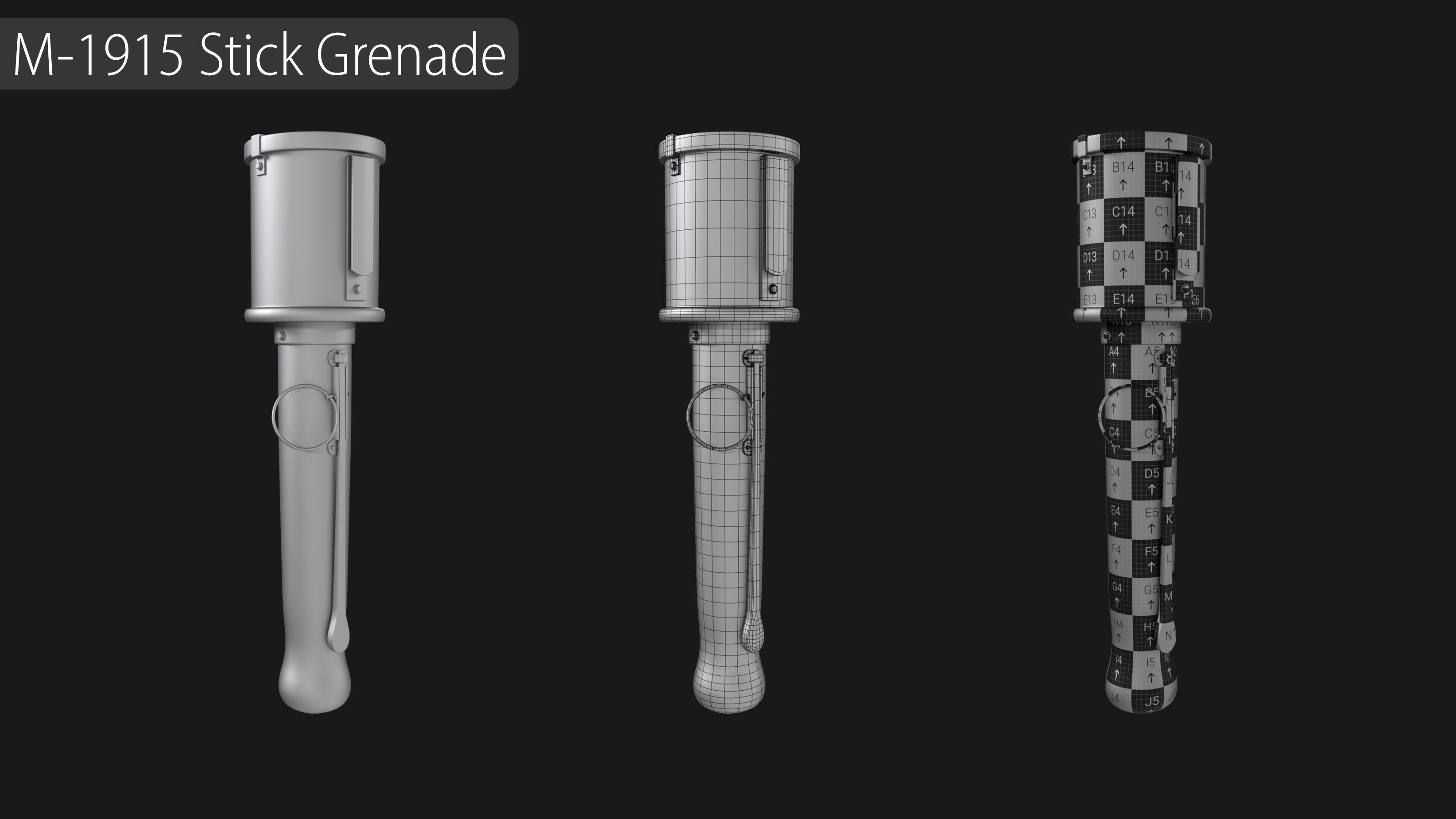 Grenade Collection - 40 Grenades with Zbrush IMM Brushes   3D model_14