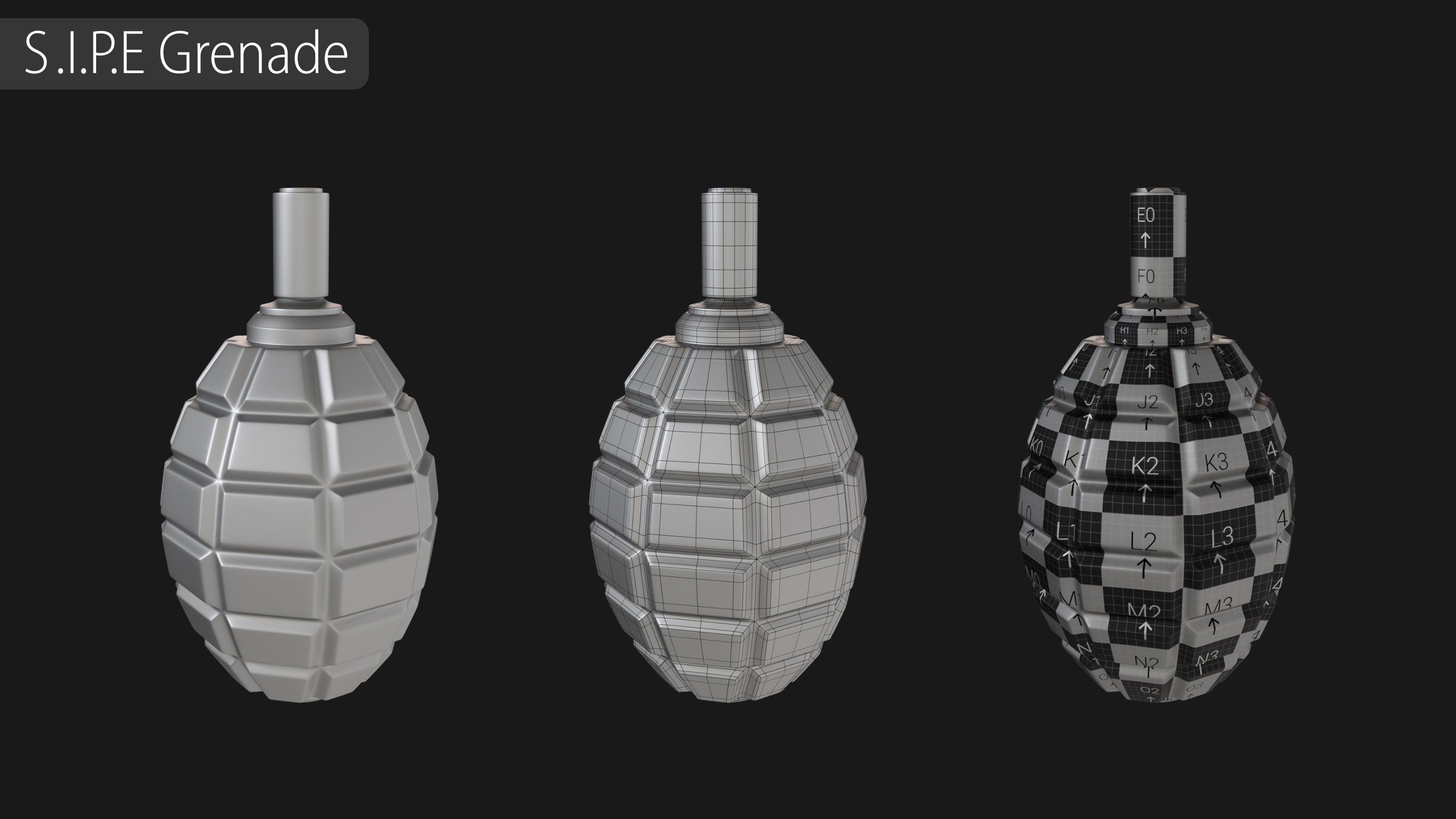 Grenade Collection - 40 Grenades with Zbrush IMM Brushes   3D model_18