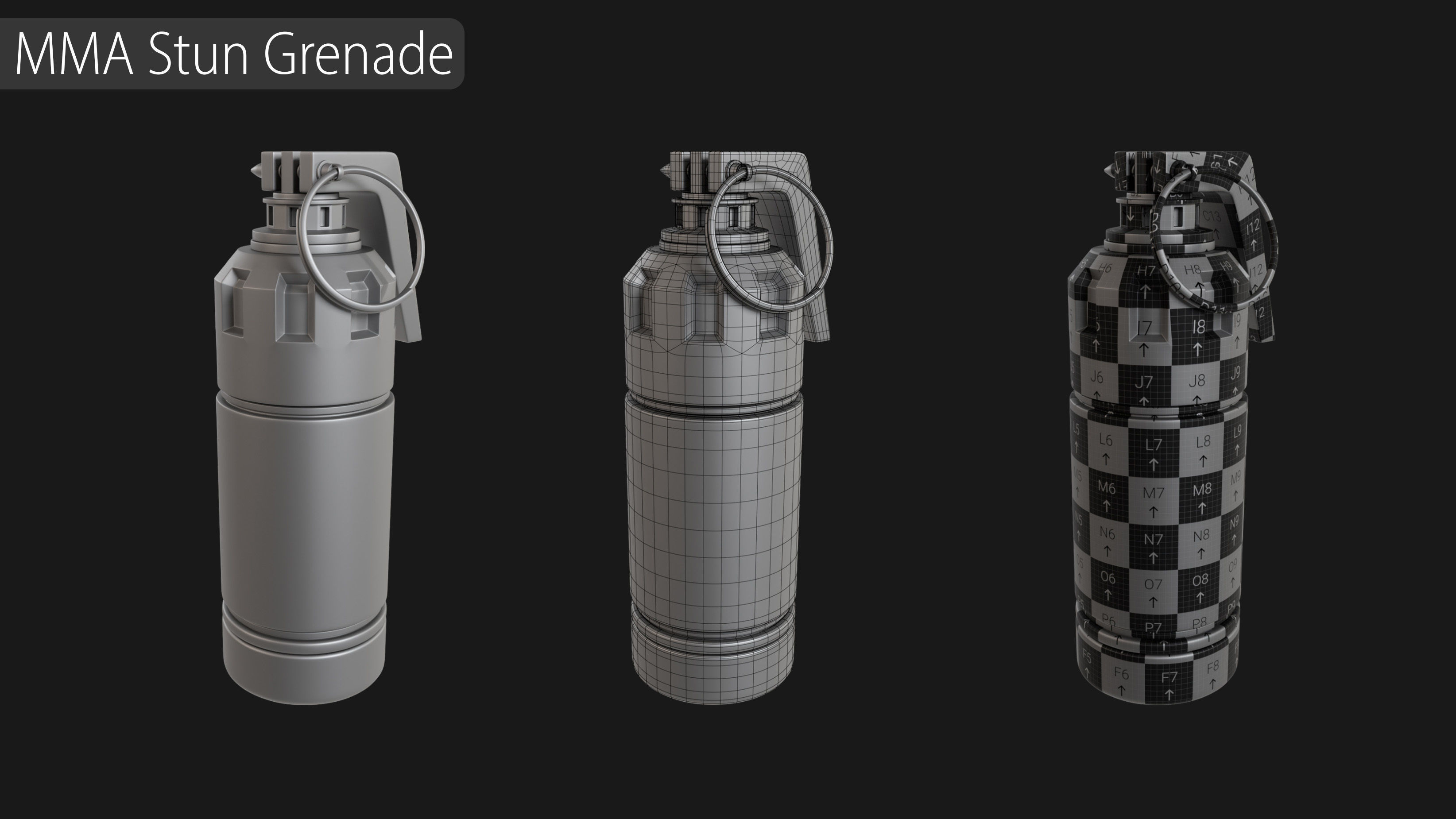 Grenade Collection - 40 Grenades with Zbrush IMM Brushes   3D model_37