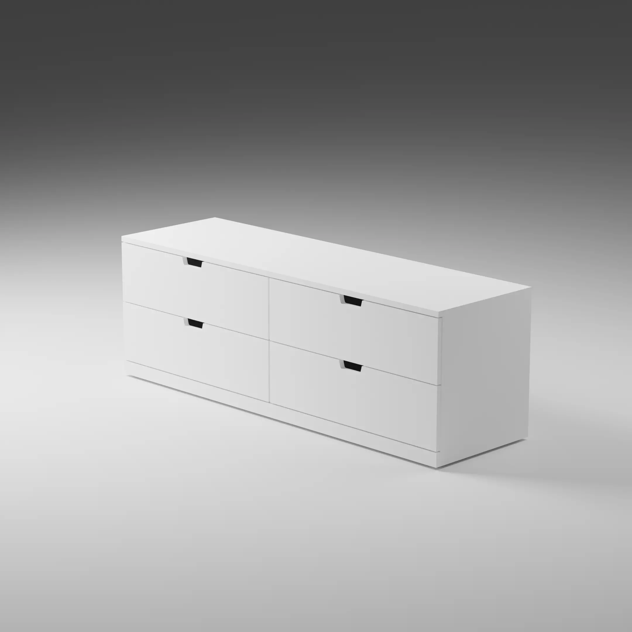 IKEA Nordli Chest of 4 Drawers Wide Horizontal 3D model | CGTrader