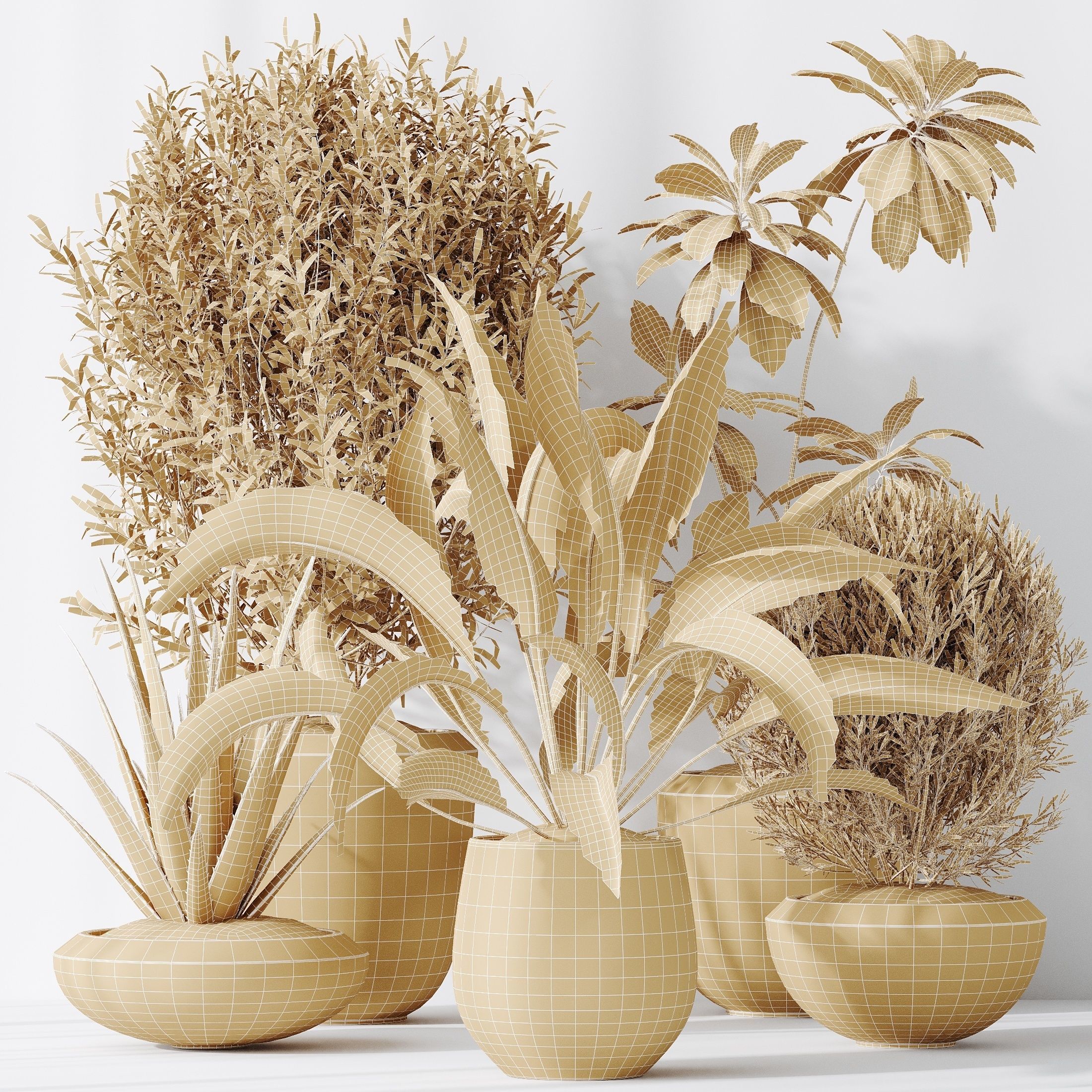 12 Different SETS of Plant Indoor SET VOL154 3D Model Collection_58