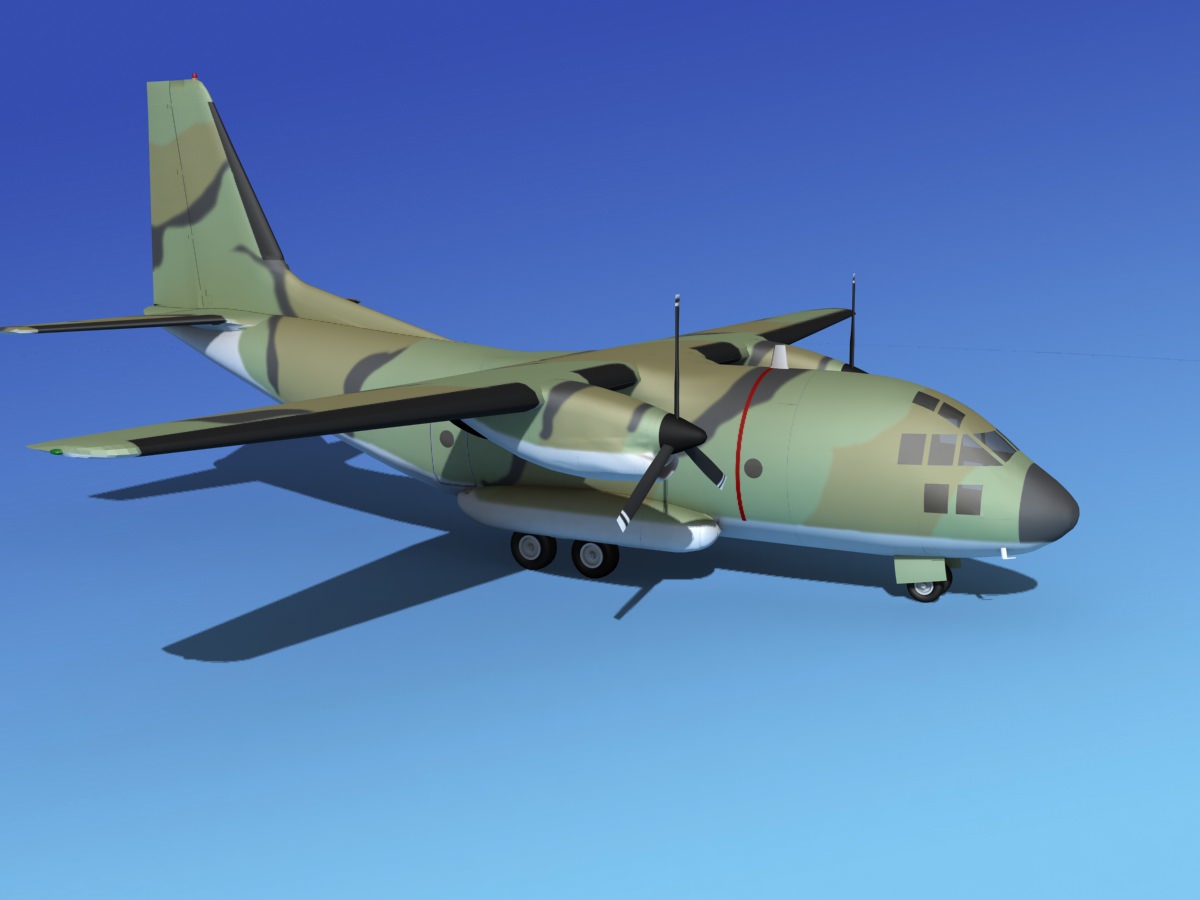 Alenia C-27A Unmarked Camo 3D model_4