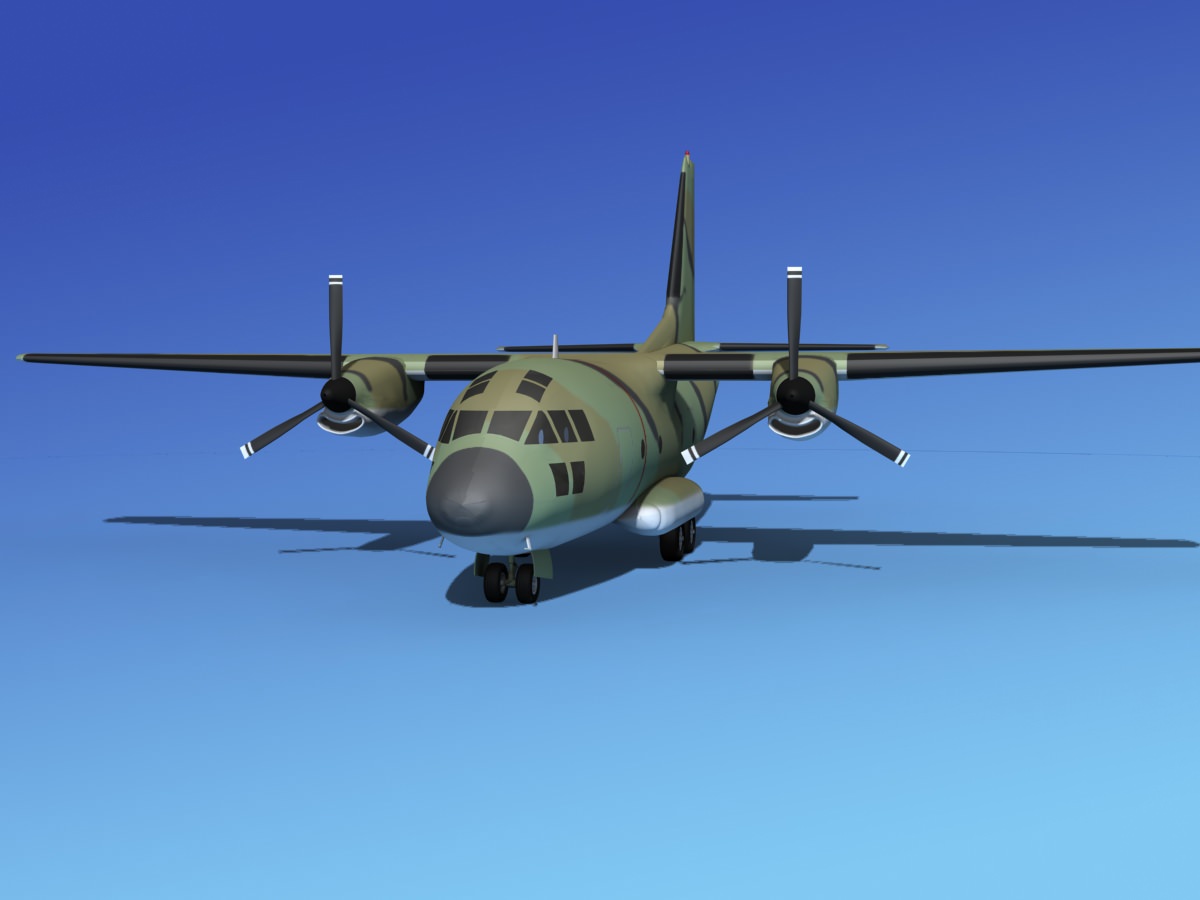 Alenia C-27A Unmarked Camo 3D model_2