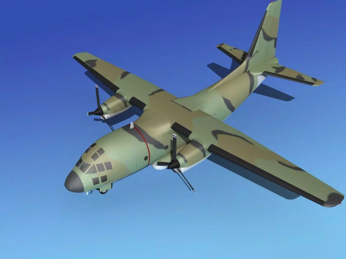Alenia C-27A Unmarked Camo 3D model_0