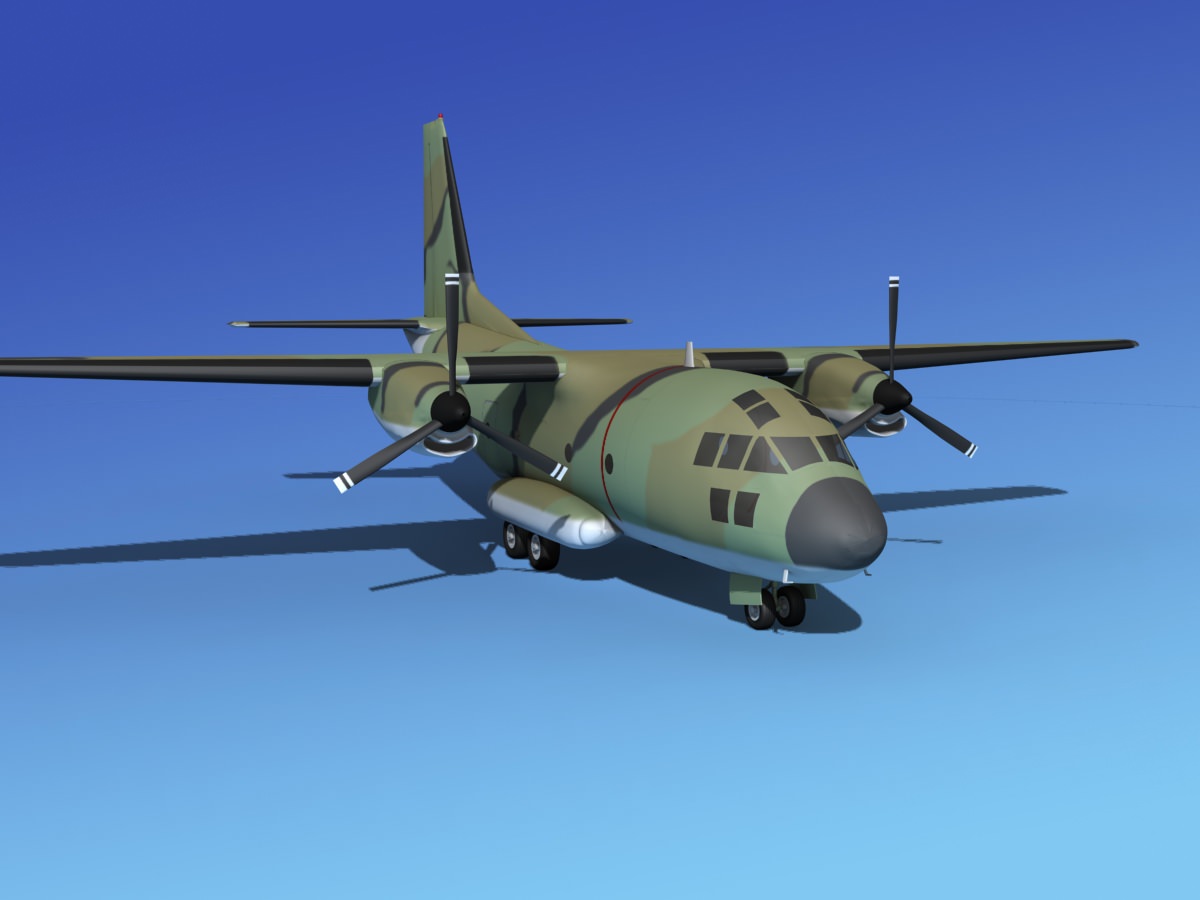 Alenia C-27A Unmarked Camo 3D model_3