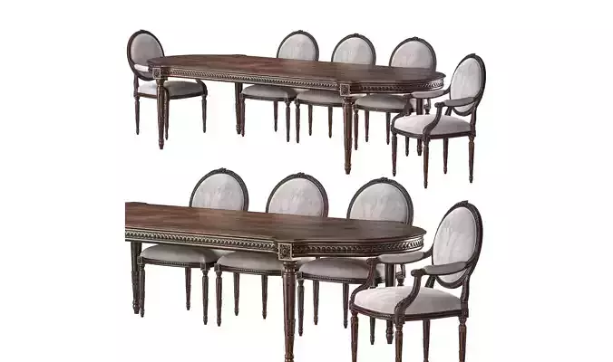 chairish louis table and chair art 5694