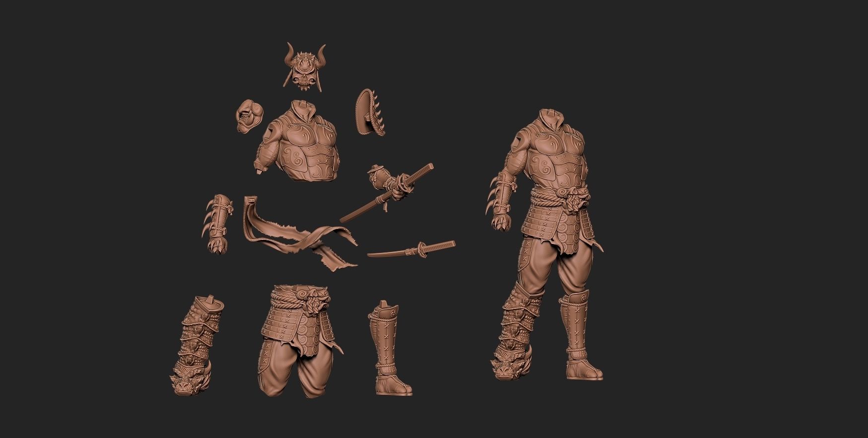 Fan Art - Samurai Spawn - Statue 3D print model_8