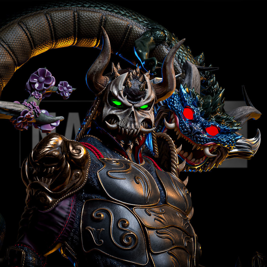 Fan Art - Samurai Spawn - Statue 3D print model_5