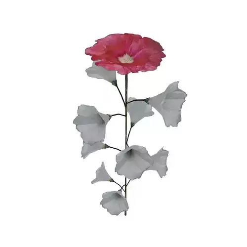 low poly white flower