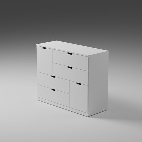 IKEA Nordli Chest of 6 Drawers Abstract 3D model
