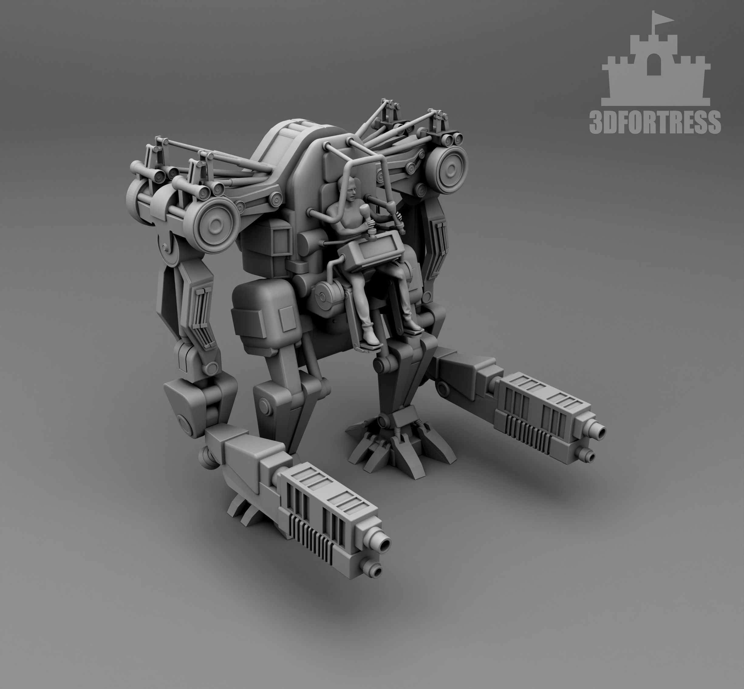  Manned robot 3D print model_1