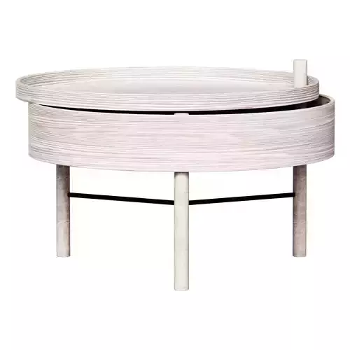 Turning Coffee Table - Natural Oak Black Chrome
