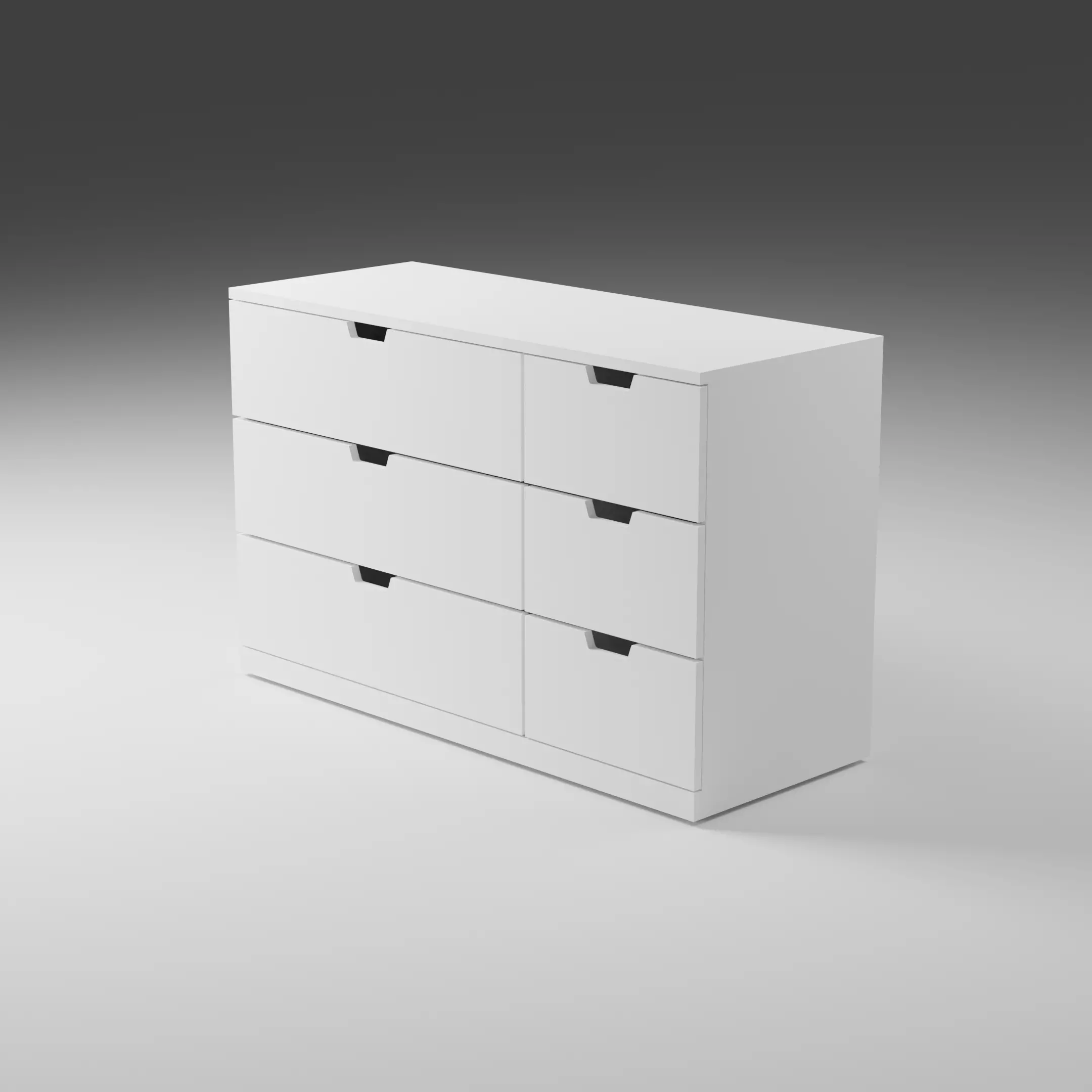 IKEA Nordli Chest of 6 Drawers Half Wide 3D model_0