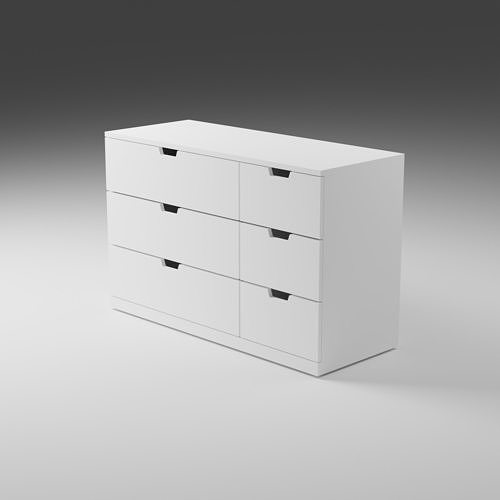 IKEA Nordli Chest of 6 Drawers Half Wide 3D model