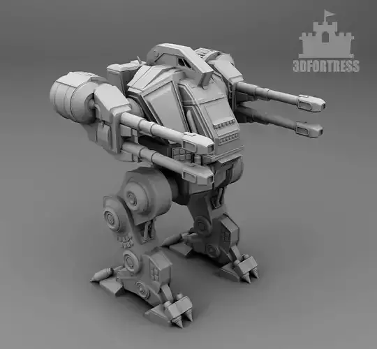  A robot with four barrels 3D print model