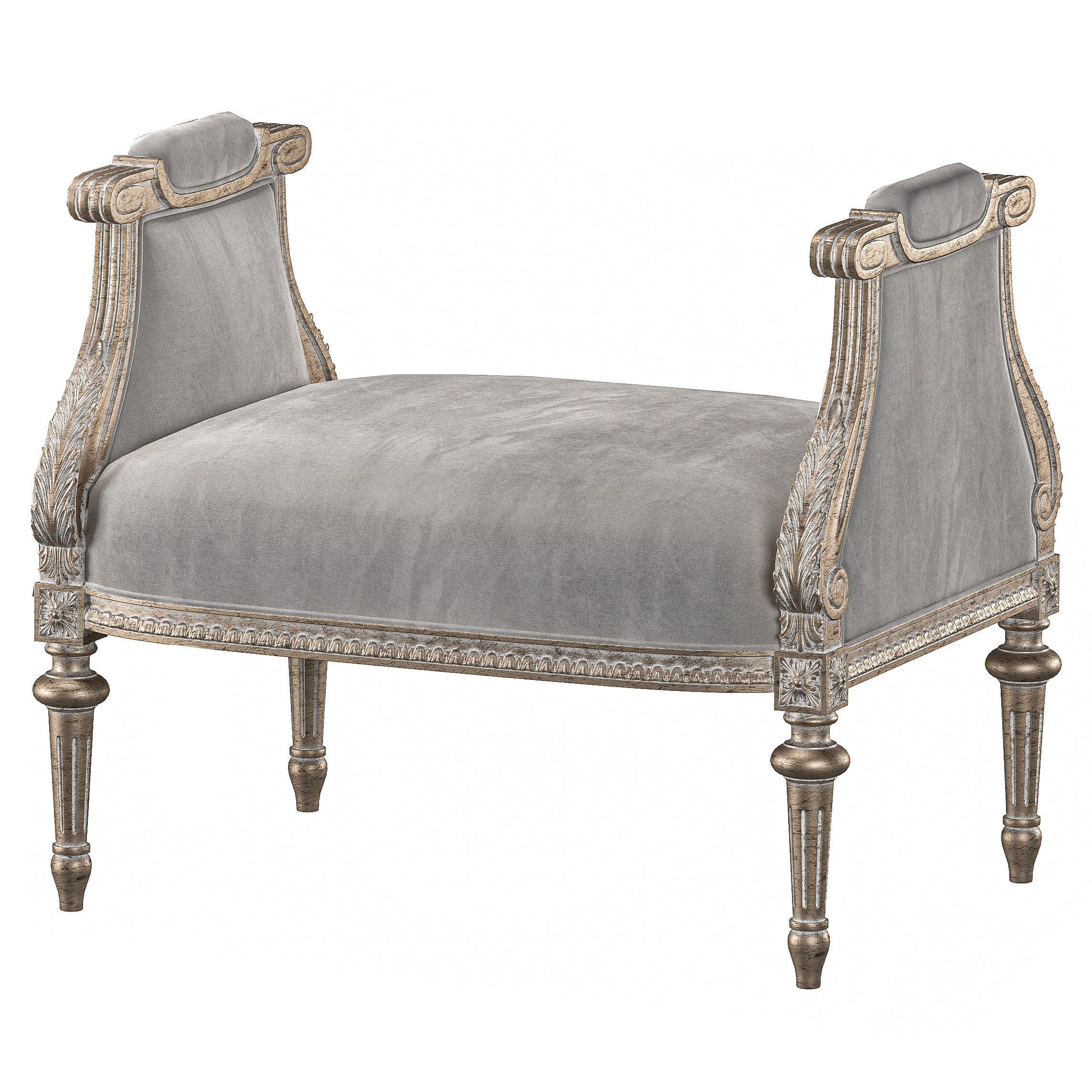 chairish bench and pouf 6958 3D model_3