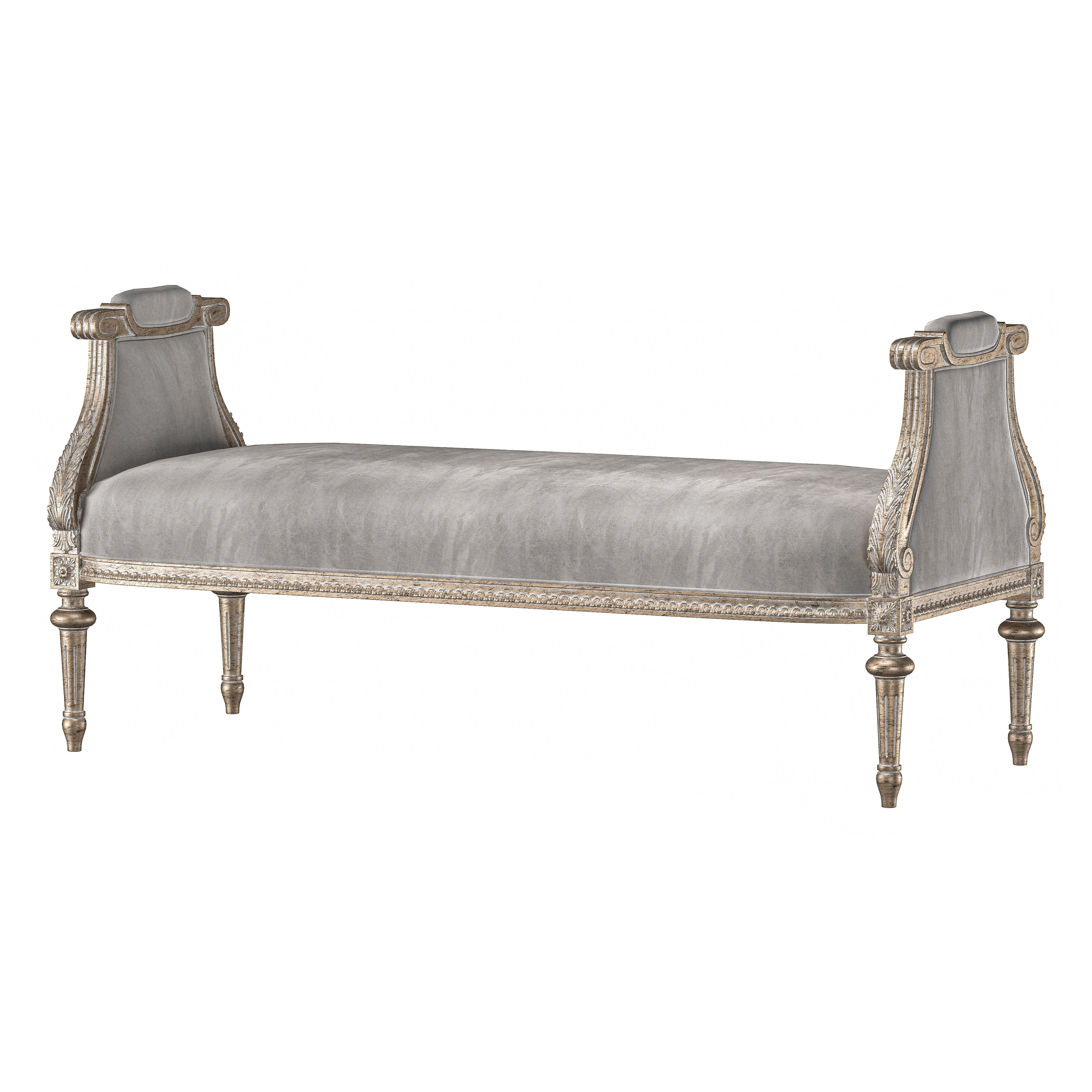 chairish bench and pouf 6958 3D model_2