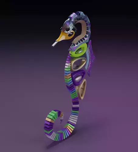 Abstract seahorse 3D model