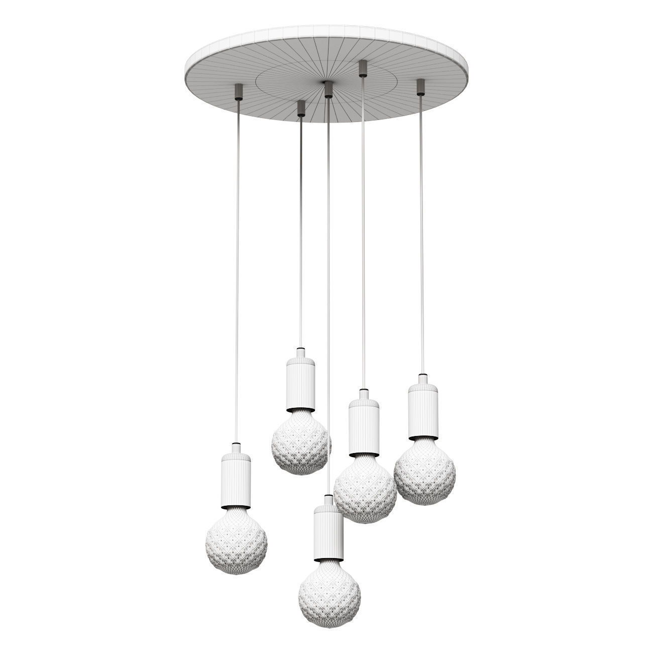 Crystal Bulb Pendant Light 3D model_1