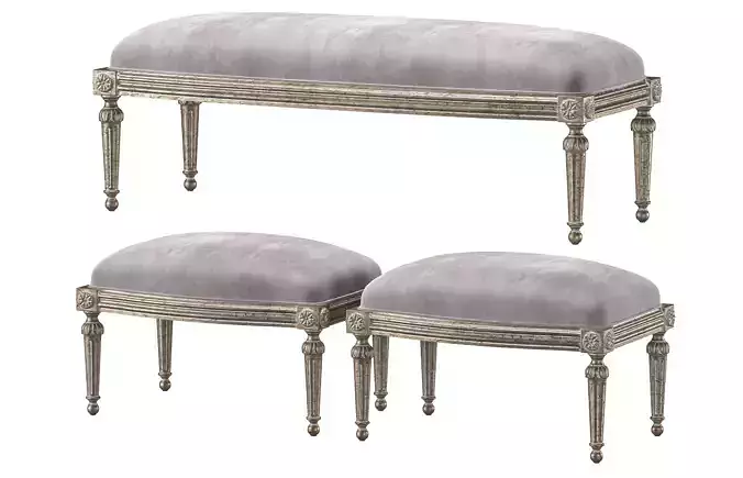 ebanista baladin bench and pouf