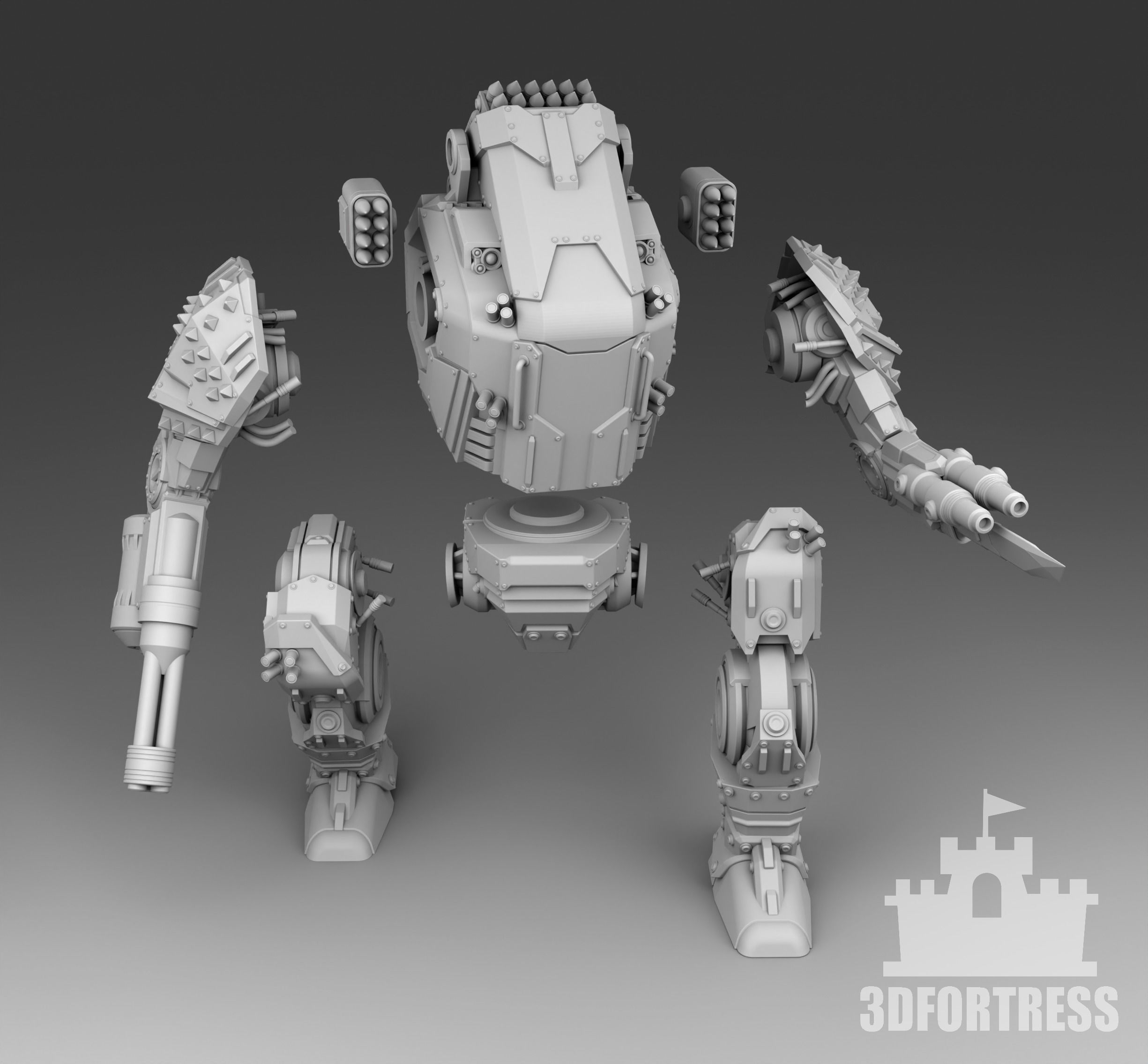 The spiked robot 3D print model_3