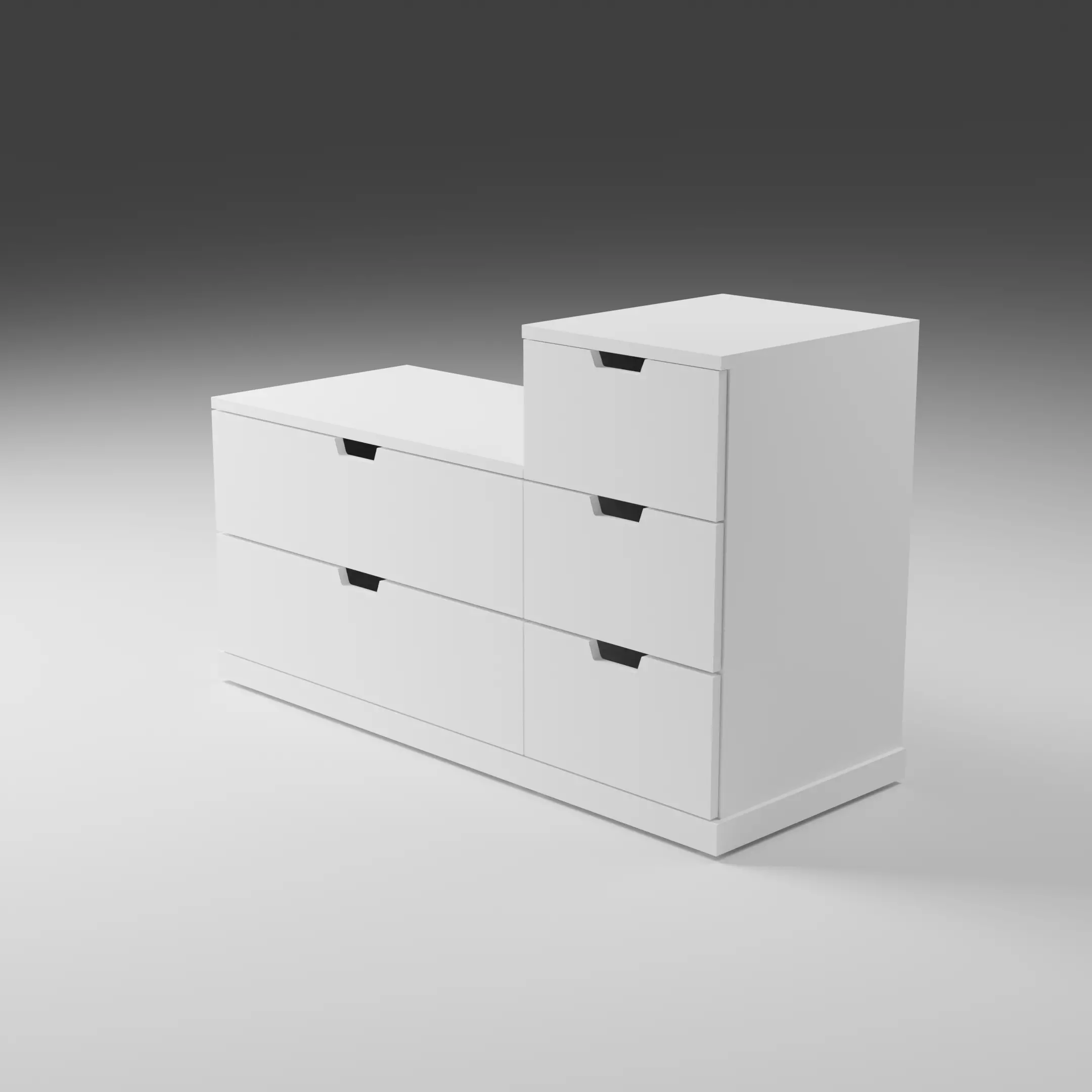 IKEA Nordli Chest of 5 Drawers 3D model_0