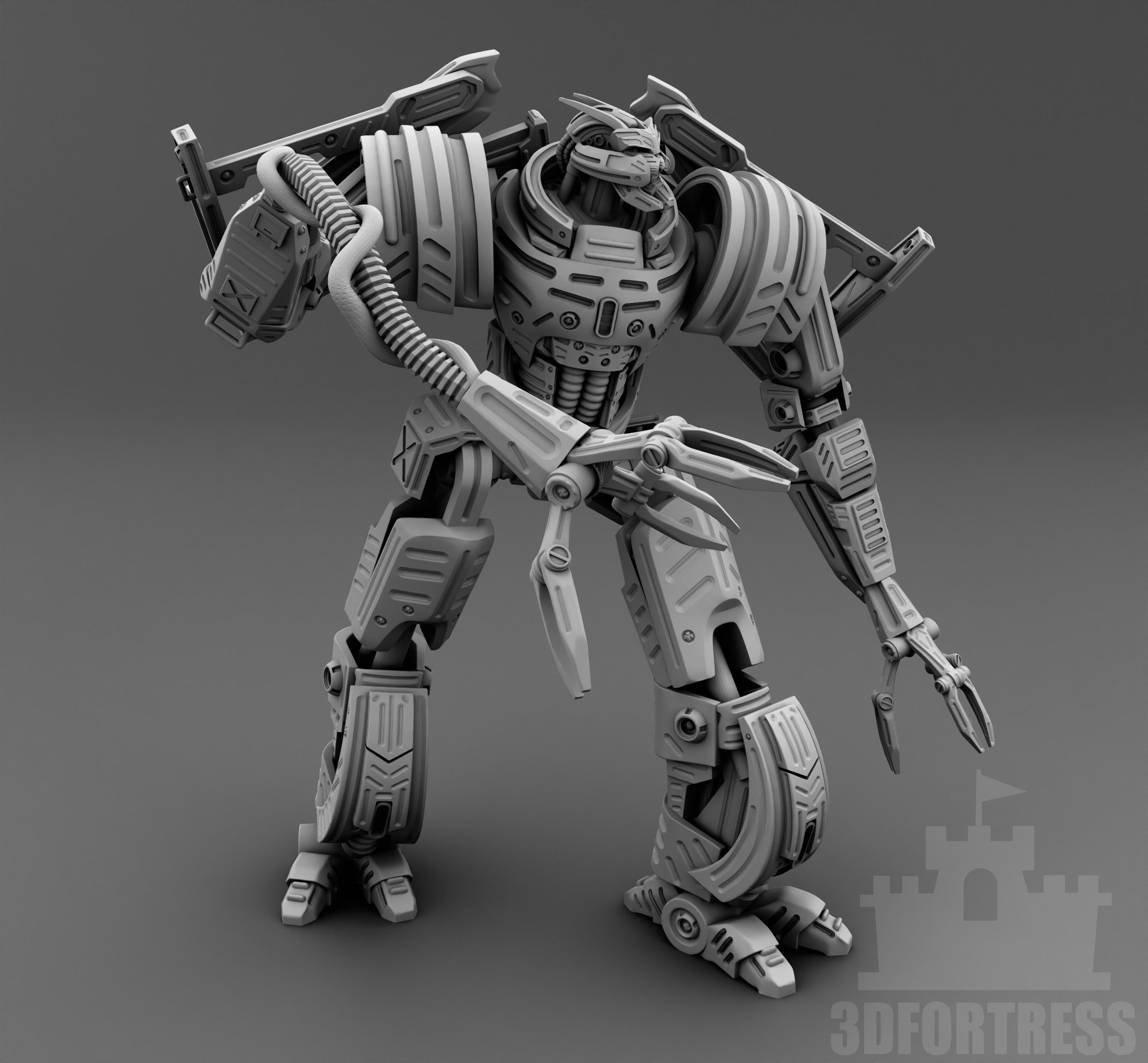  A robot with claws 3D print model_1