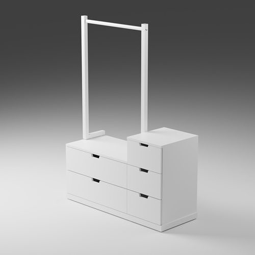 IKEA Nordli Chest of 5 Drawers with Hanger 3D model