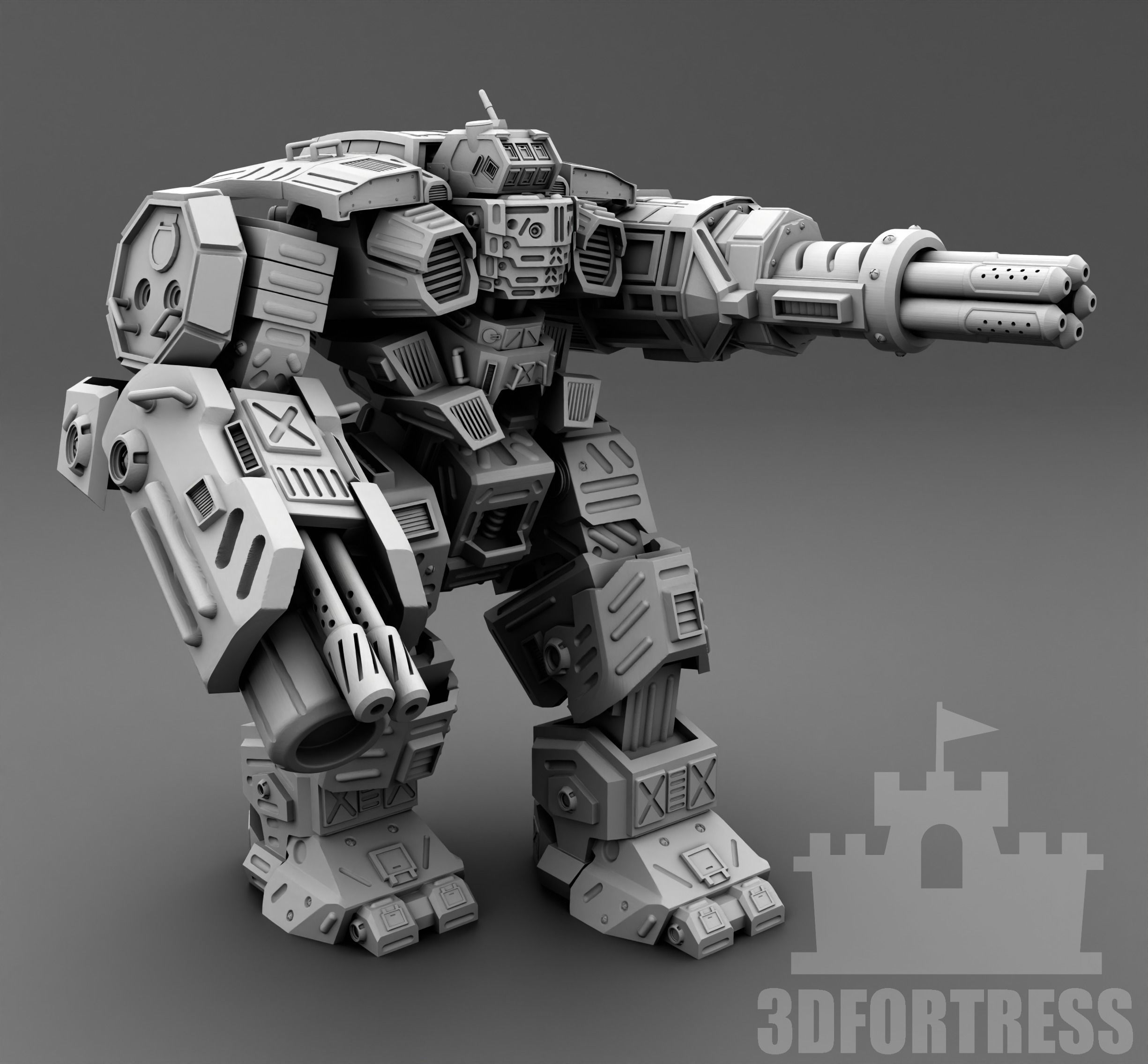  Robot with armor 3D print model_1