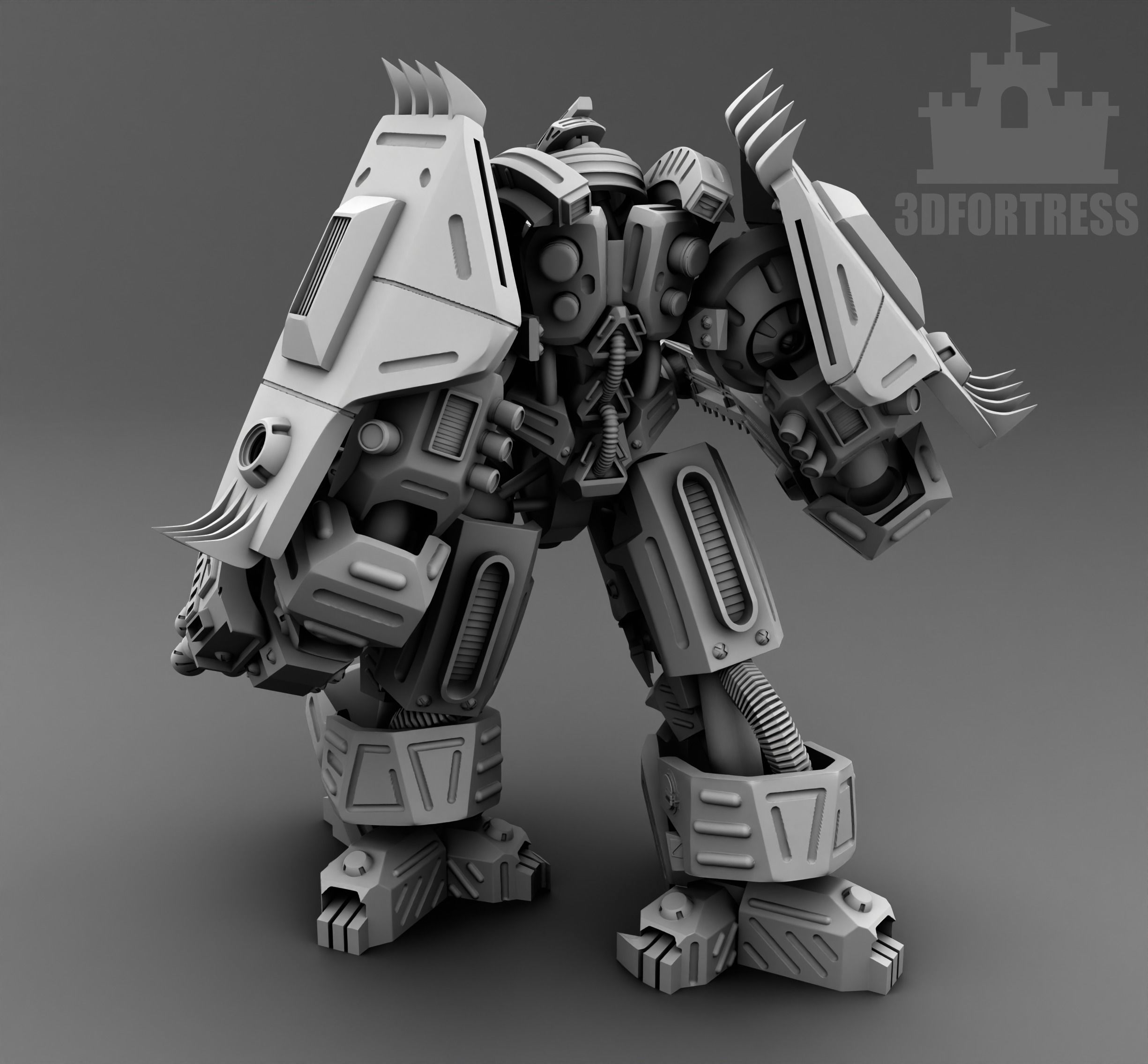  Robot with a saw 3D print model_2